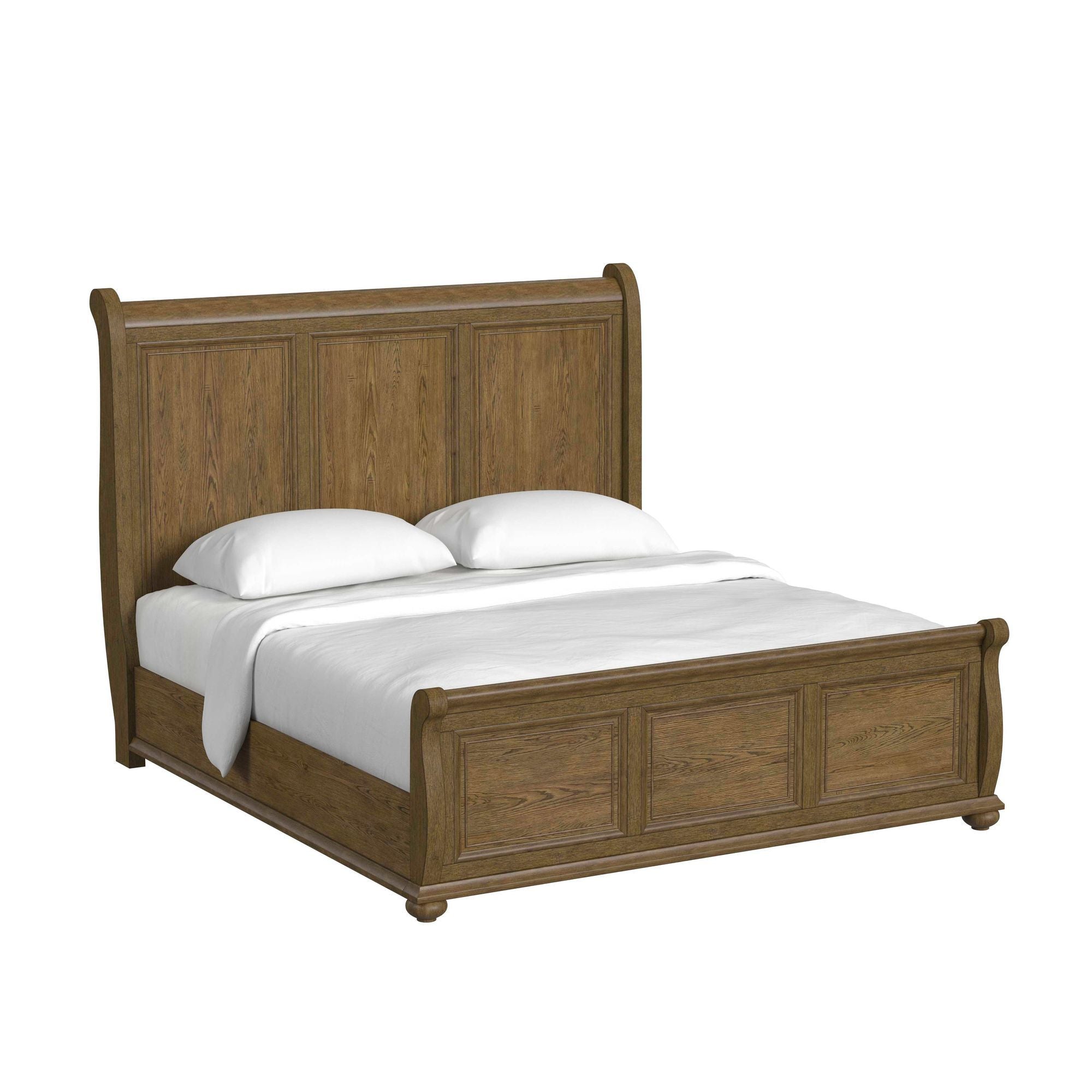 Heritage & Home - King Sleigh Bed - Oak Brown