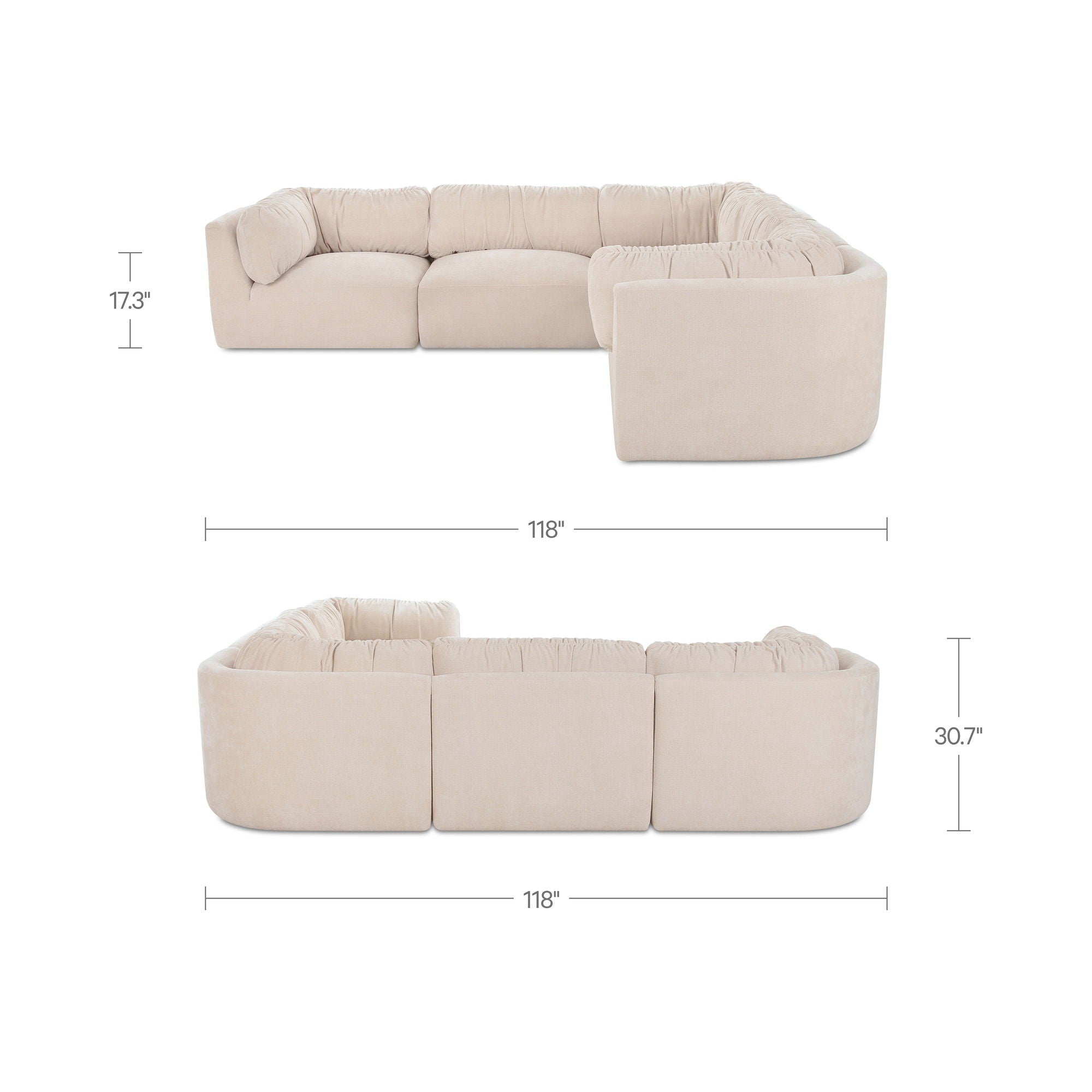 Matina - Classic L Modular Sectional - Oatmeal