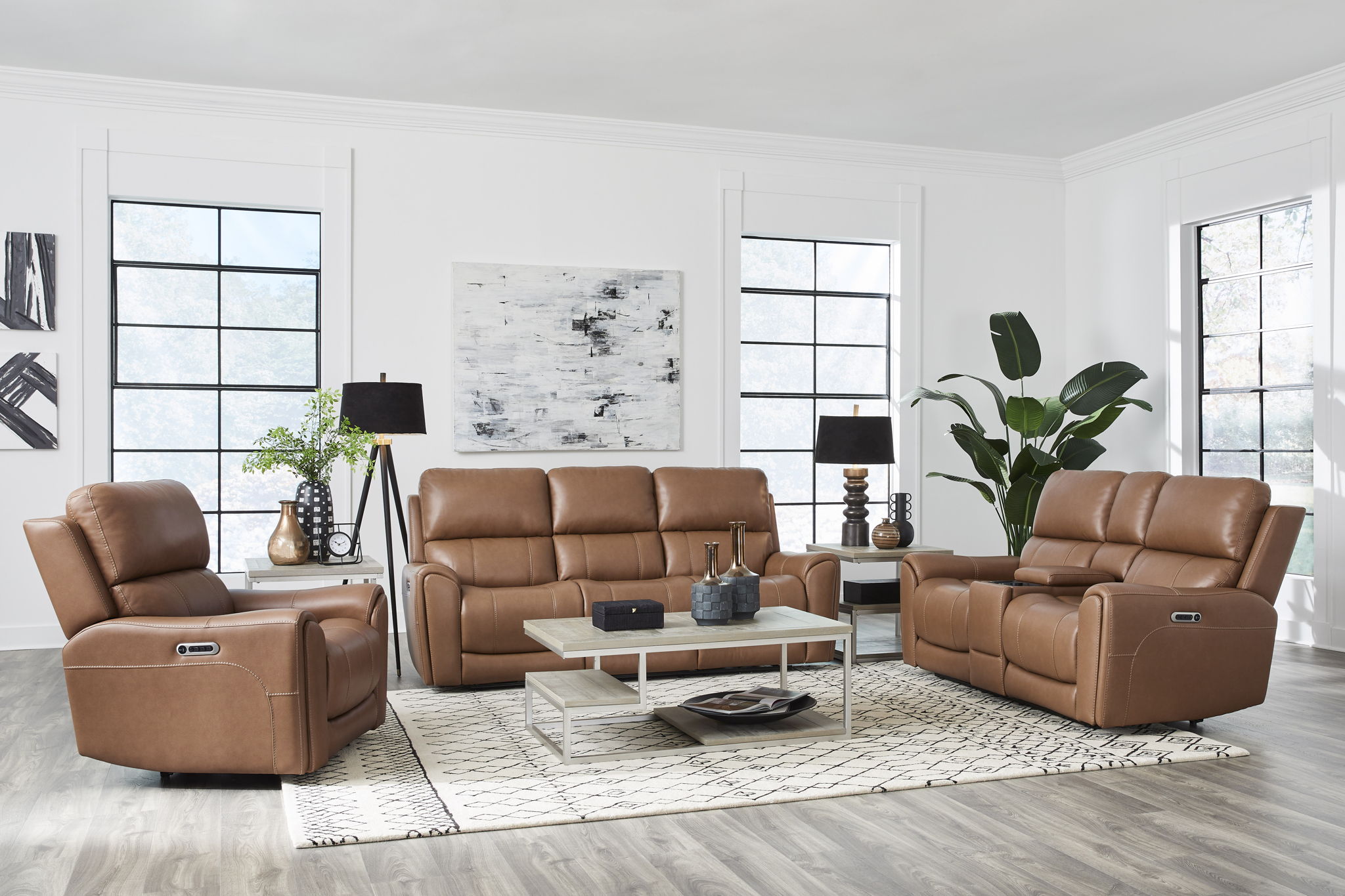 Hancock - Zero Gravity Power Reclining Console Loveseat P3