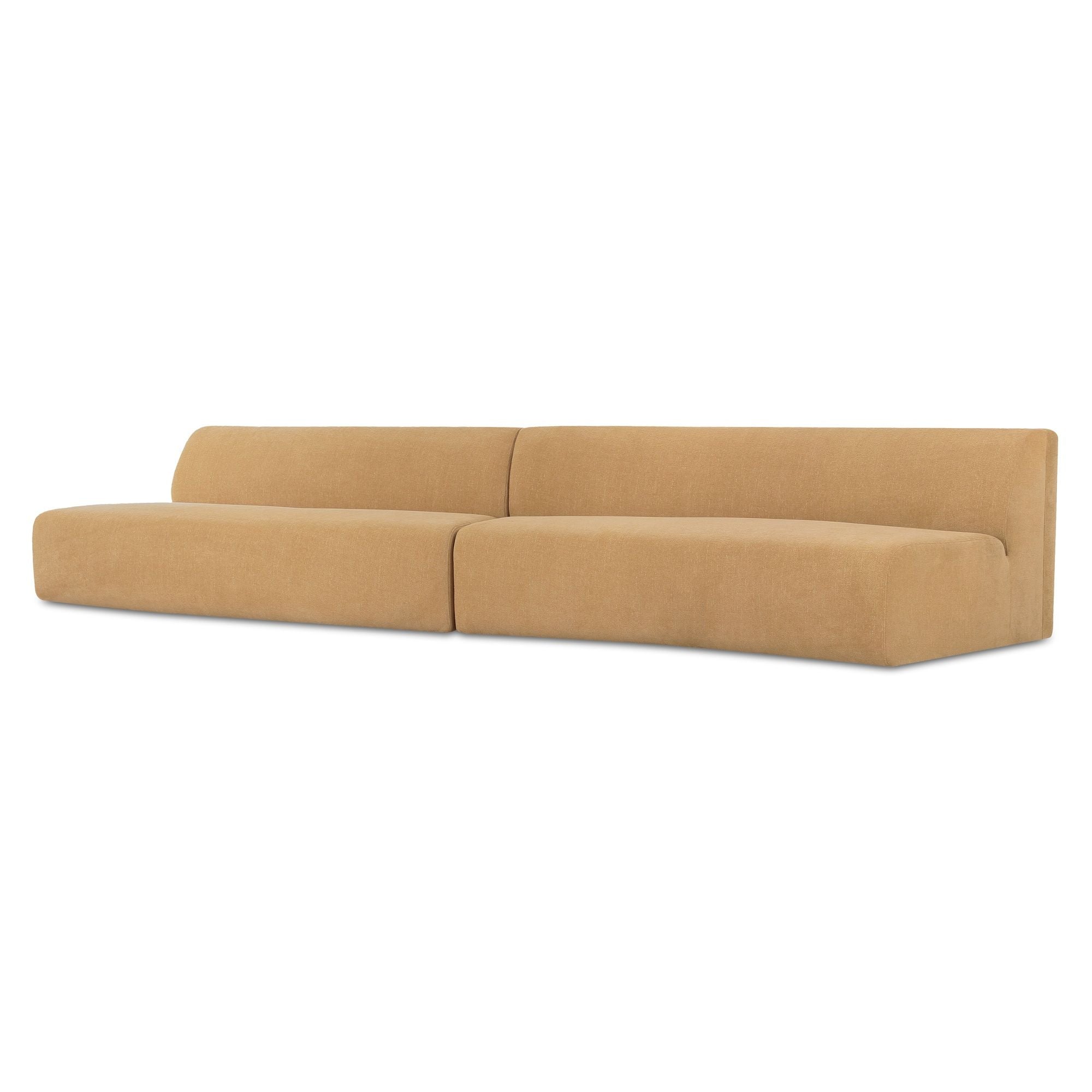 Naomi - 2 Piece Wave Modular Sectional - Golden Yellow