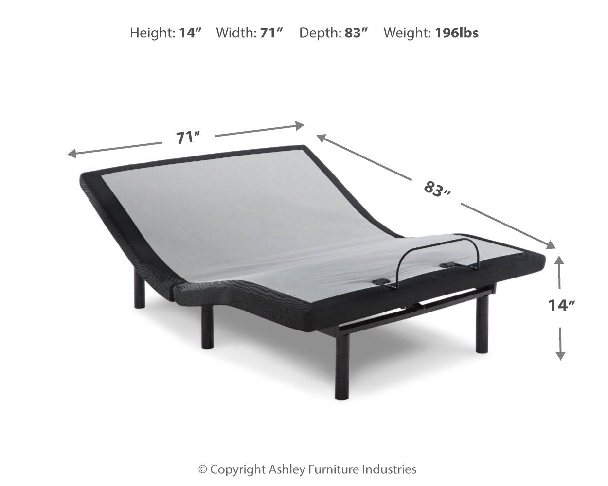 Head-Foot Model Best - Cal King Adjustable Base - Head, Neck & Foot - Black