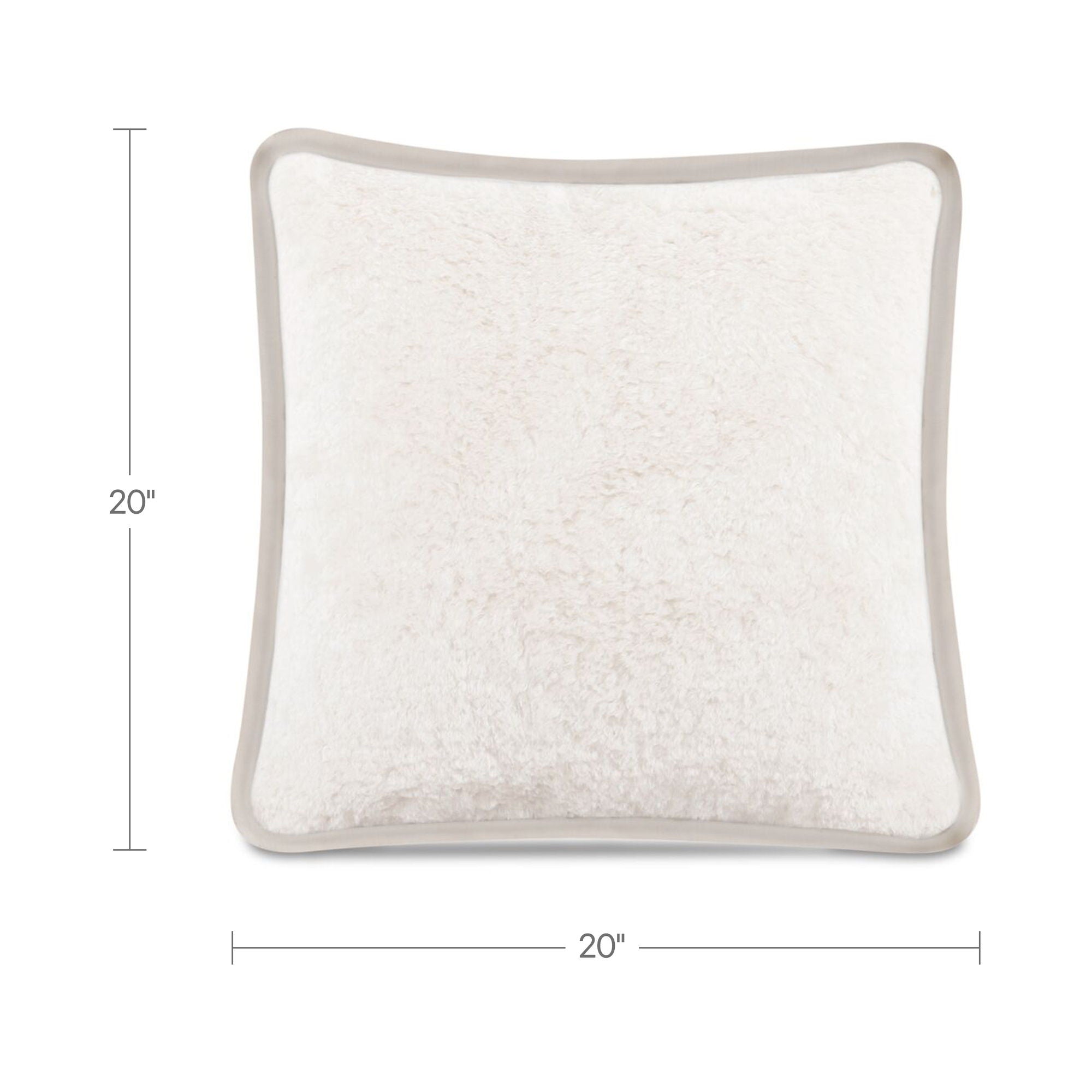 Carr - 20'' Cushion Faux Fur - Cream / White