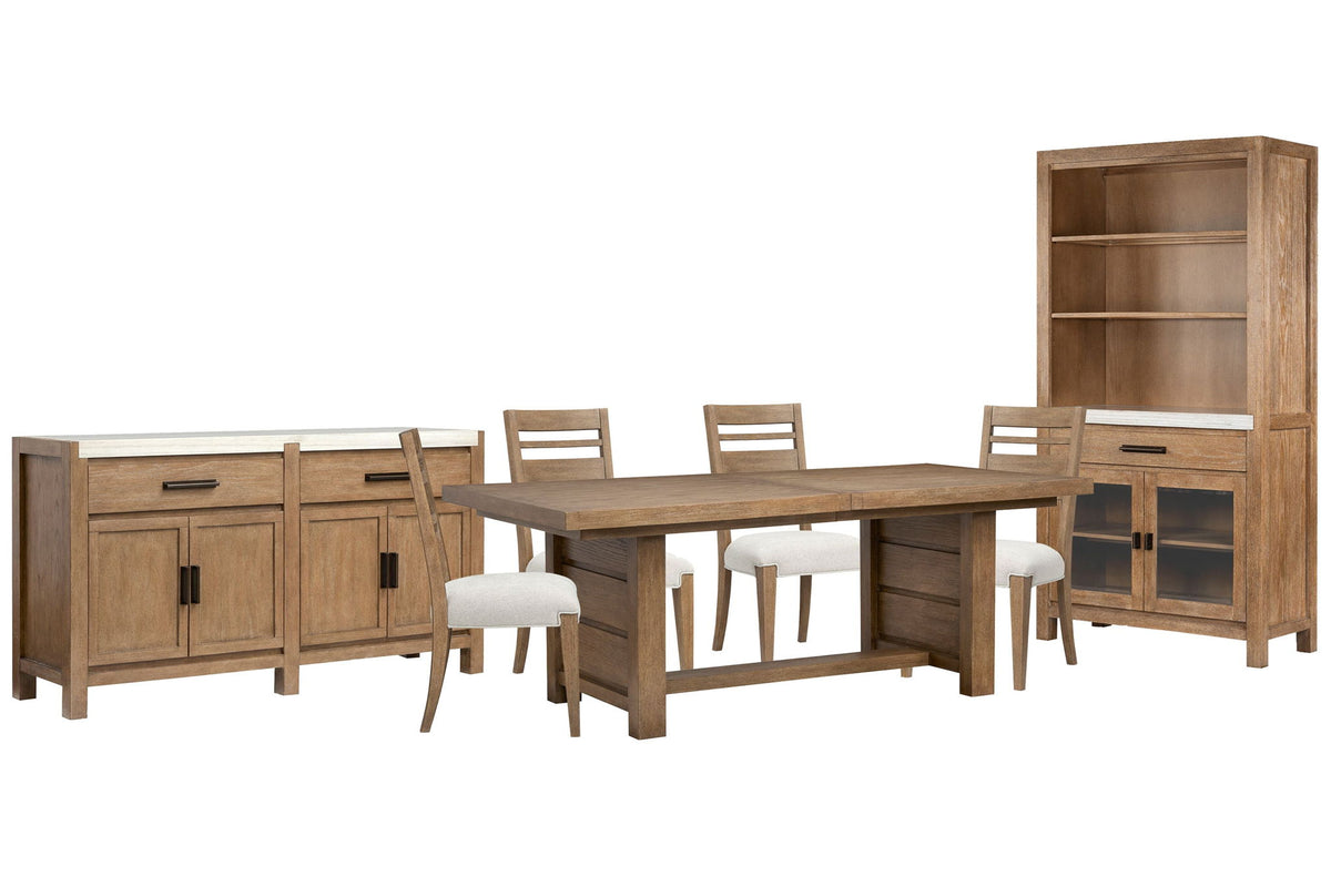 Plum Creek - 7 Piece Extendable Trestle Dining Table Set