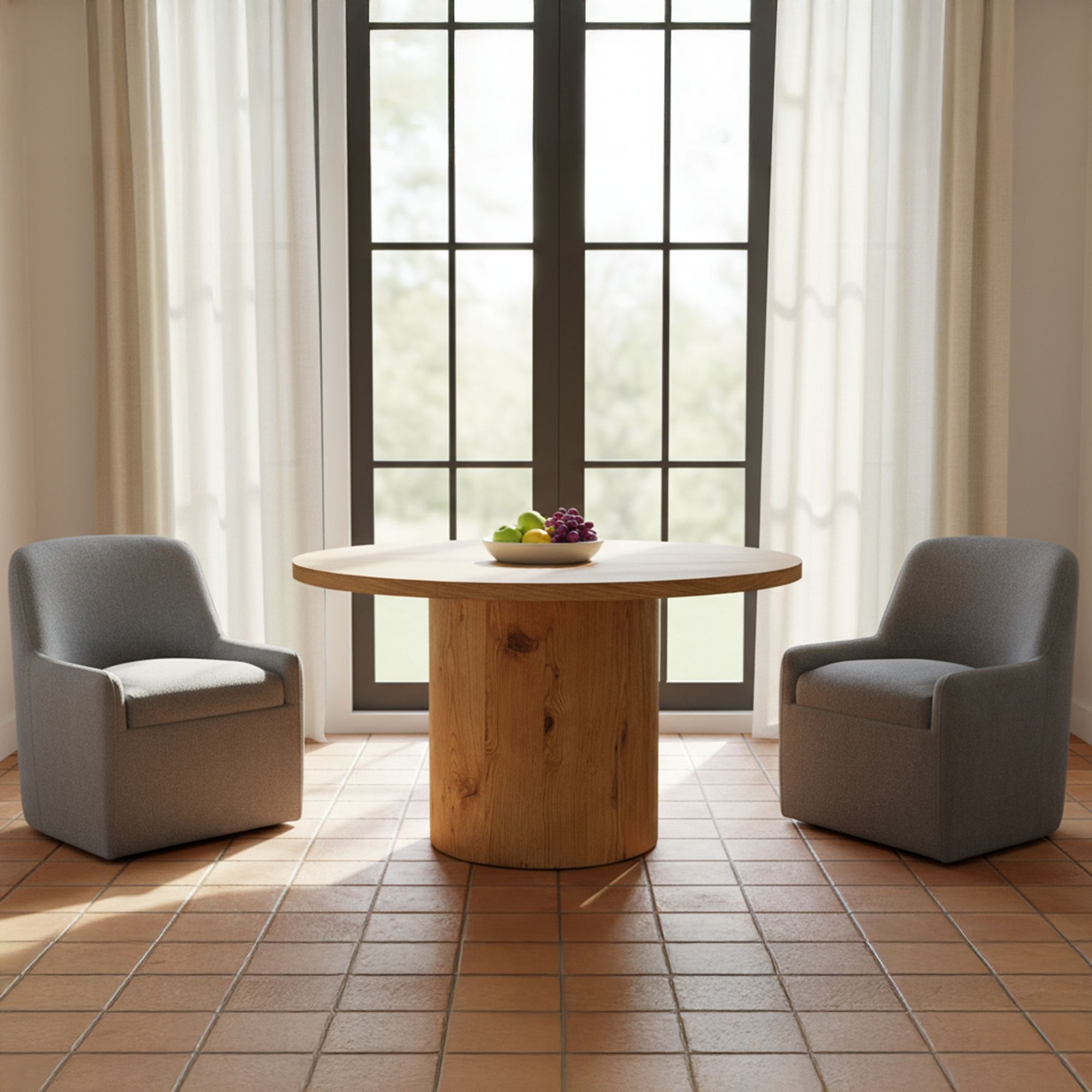 Maisie - Rolling Dining Chair - Slate Blue