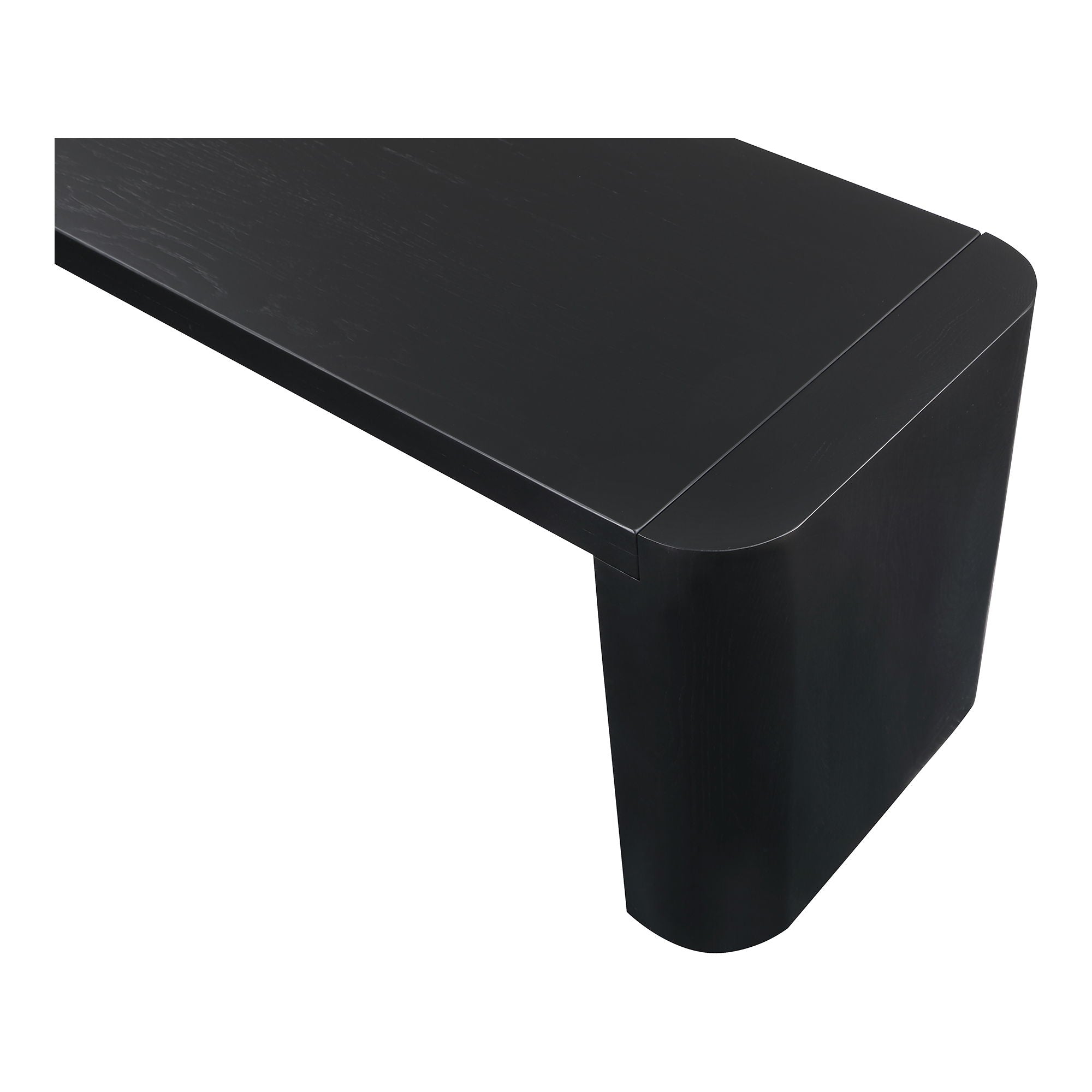 Post - Large Oak Dining Bench - Black
