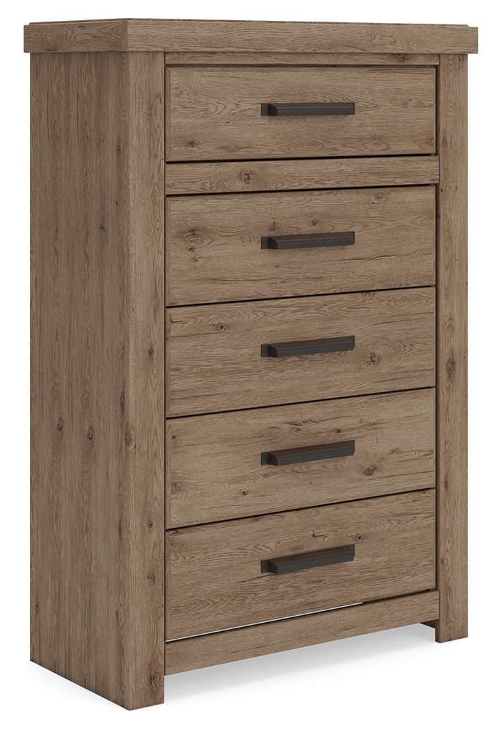 Oliandon - Five Drawer Chest - Light Brown