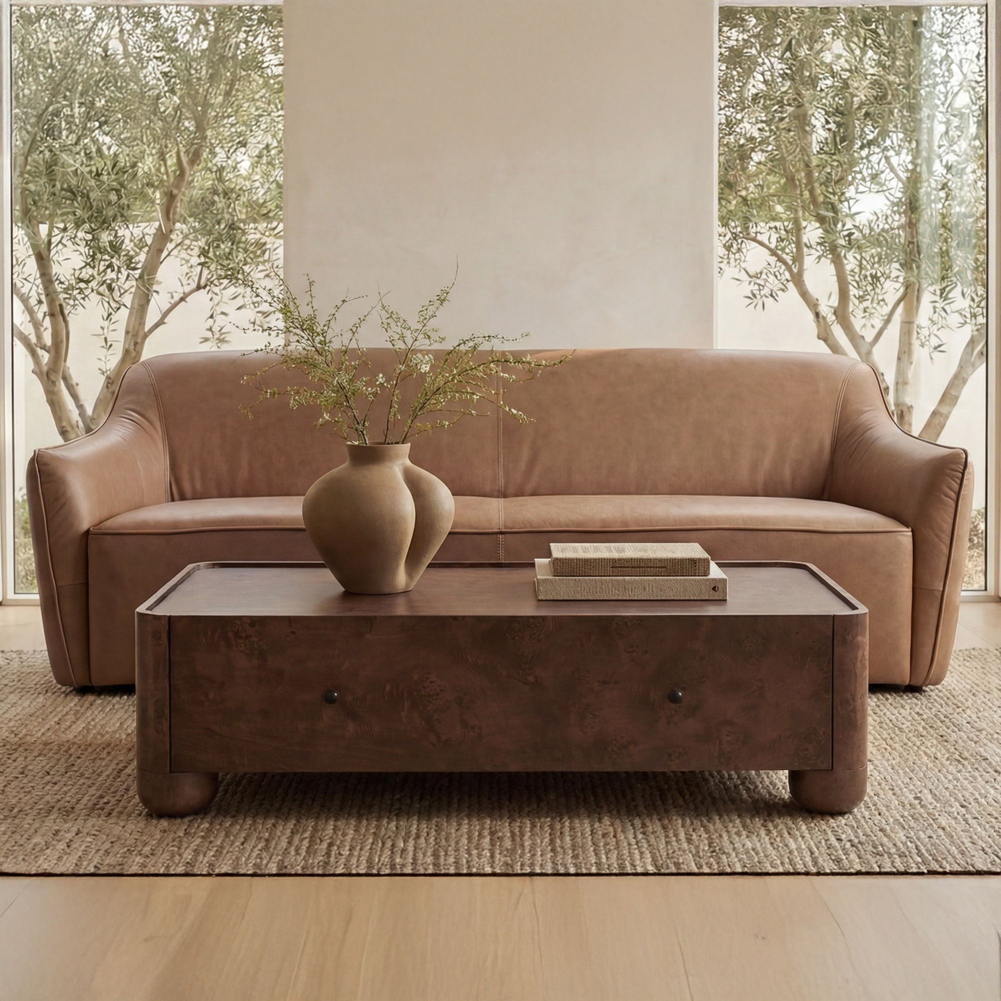 Gibson - Coffee Table - Burl / Brown