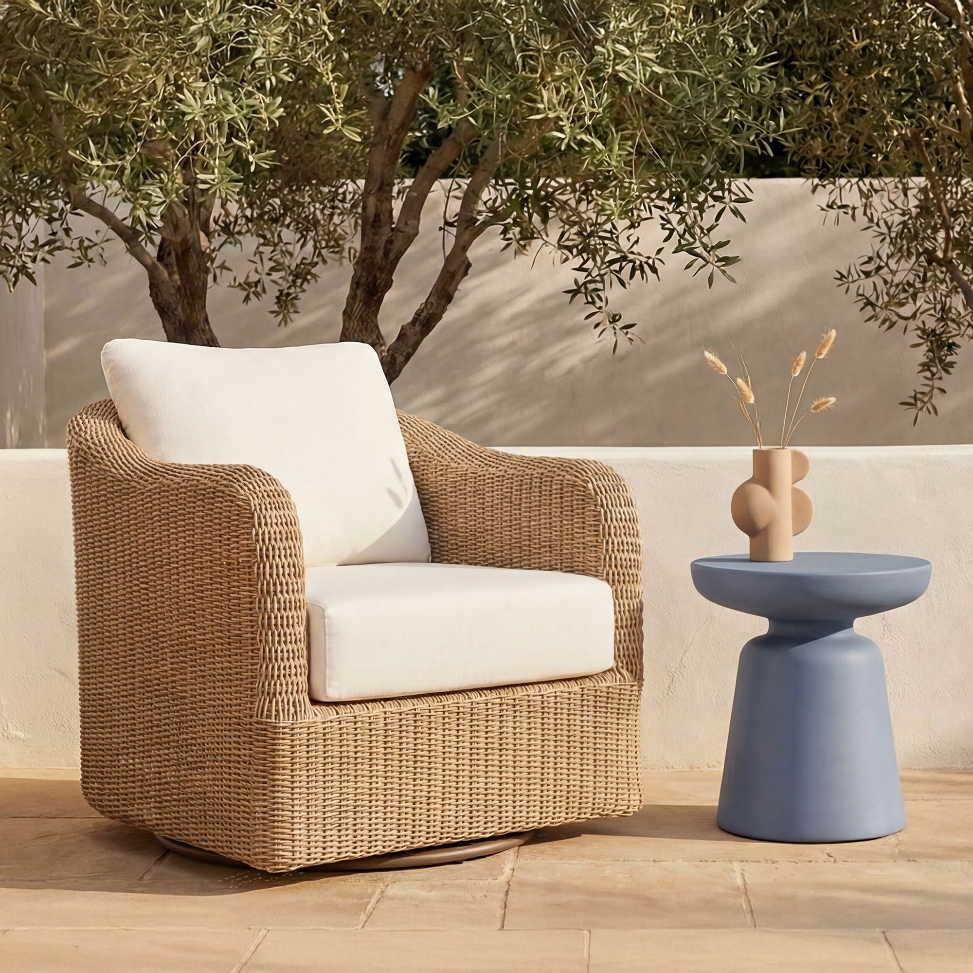 Bodhi - Outdoor Swivel Accent Chair - Natural