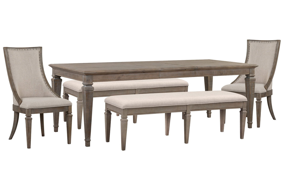 Lancaster - 5 Piece Extendable Rectangular Dining Table Set
