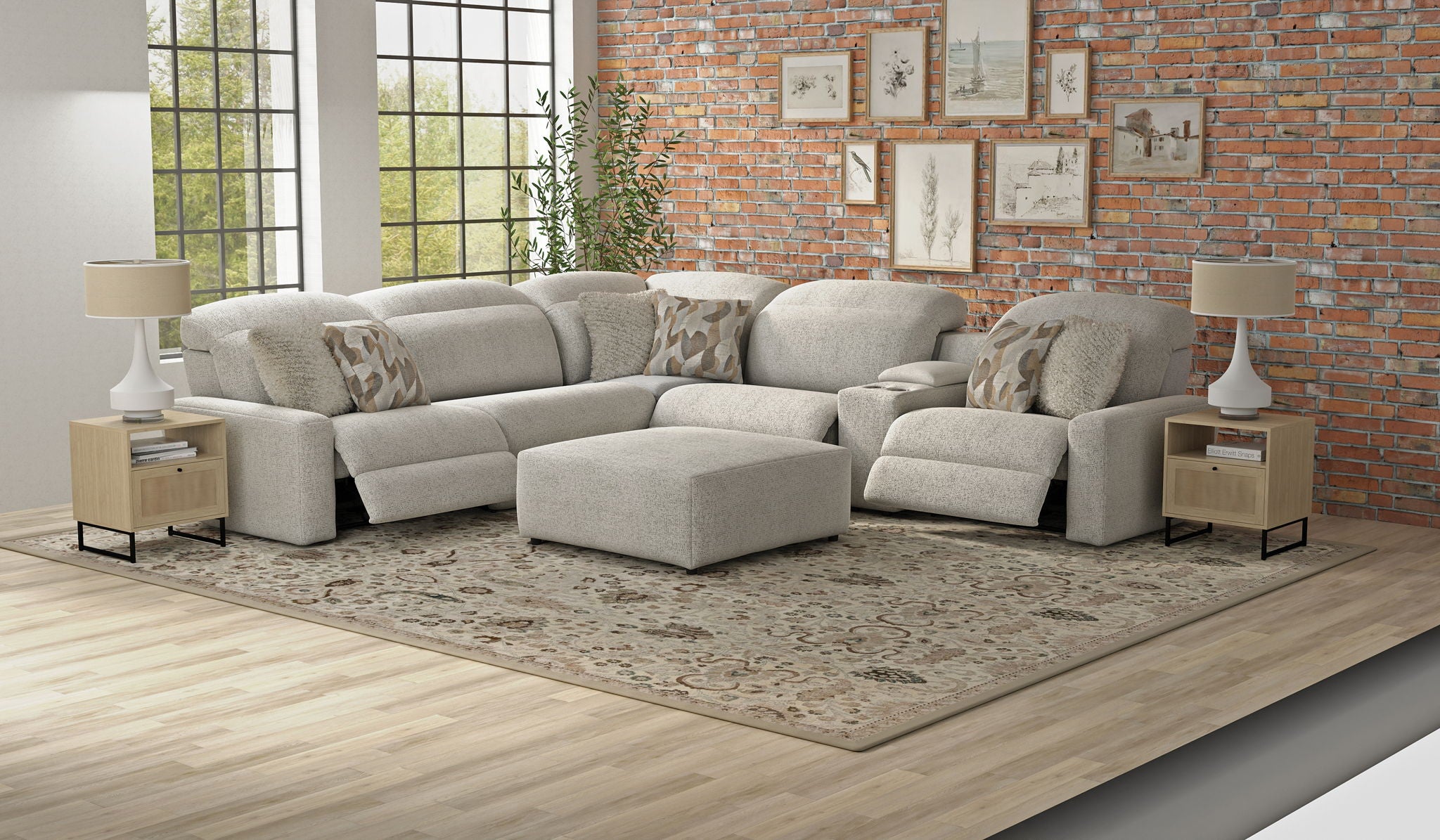 Terrence - Castered Cocktail Ottoman - Oyster