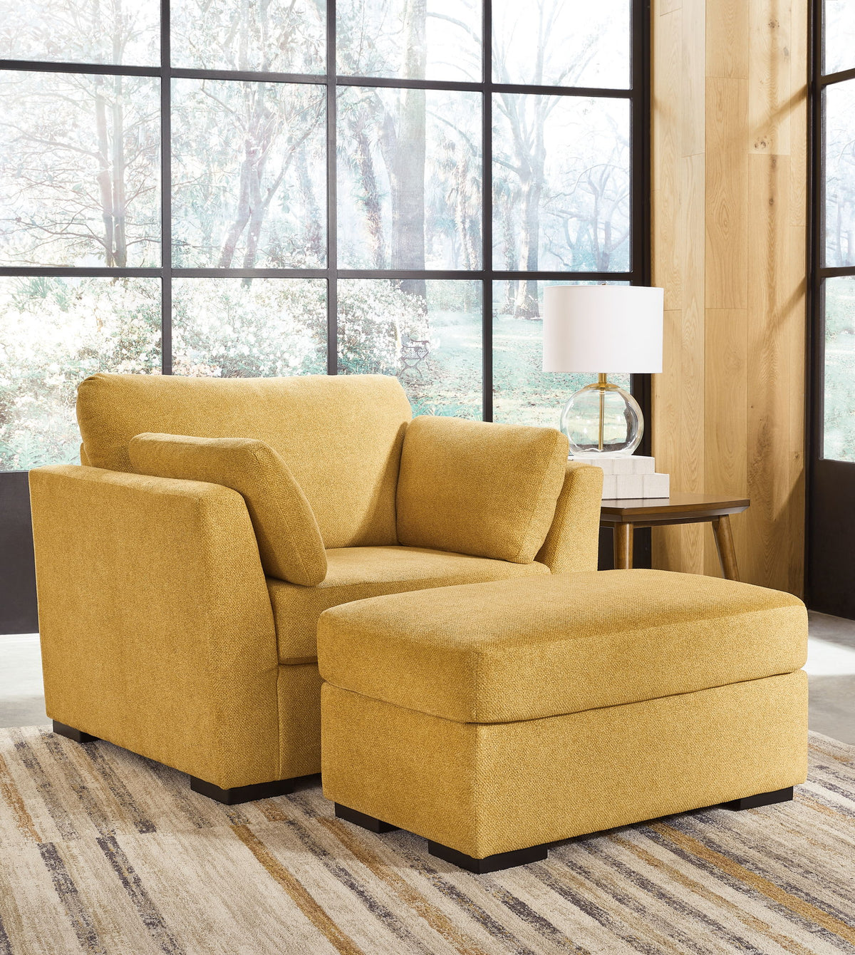 Keerwick - 2 Pc. - Chair And A Half, Ottoman - Sunflower
