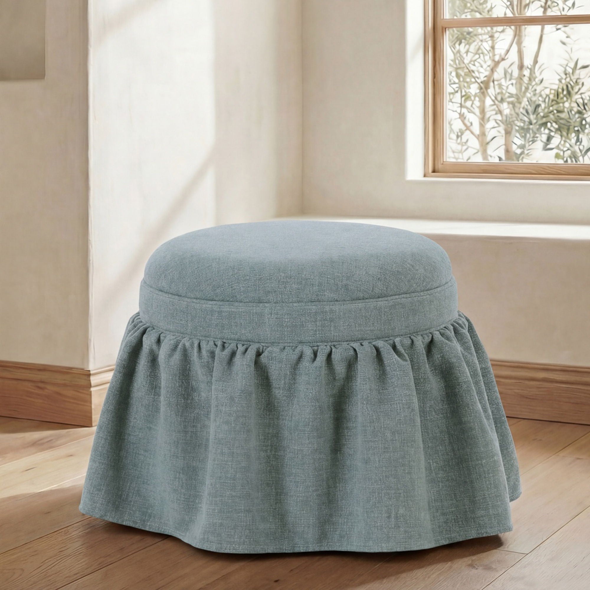 Heidi - Storage Ottoman - Light Blue