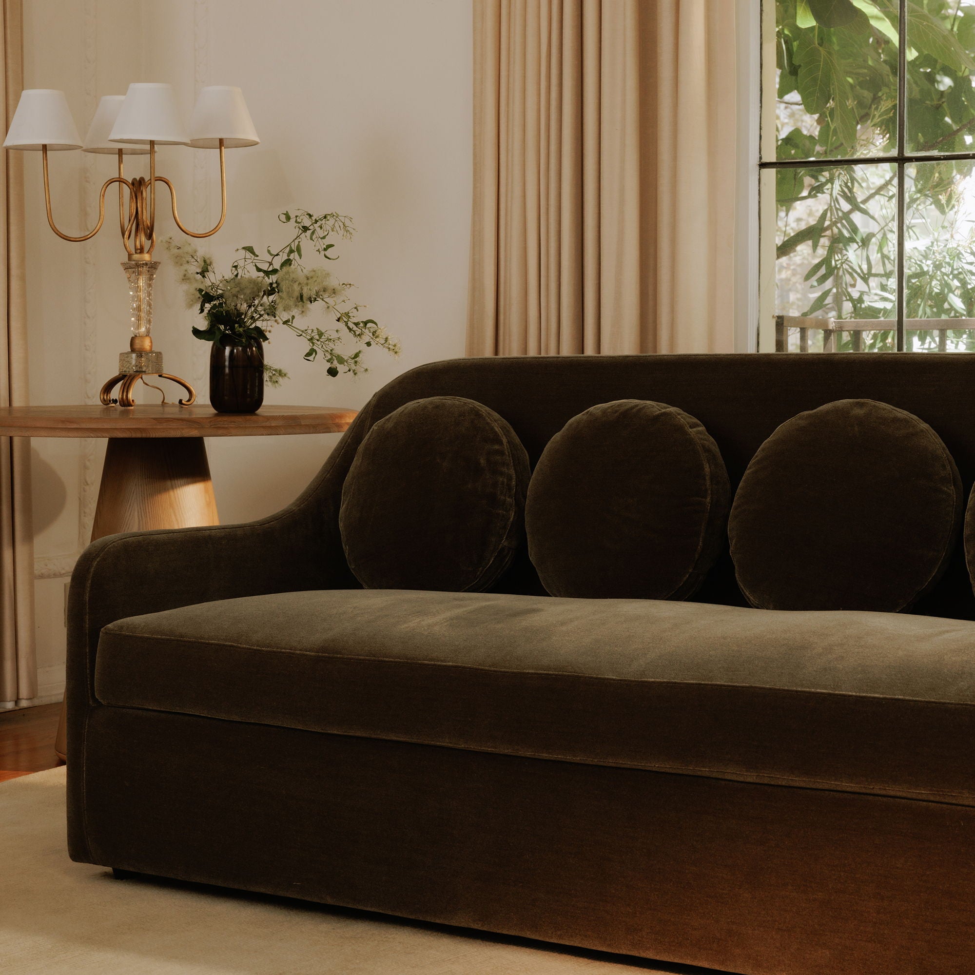 Rialto - Faux Mohair Sofa - Dark Green