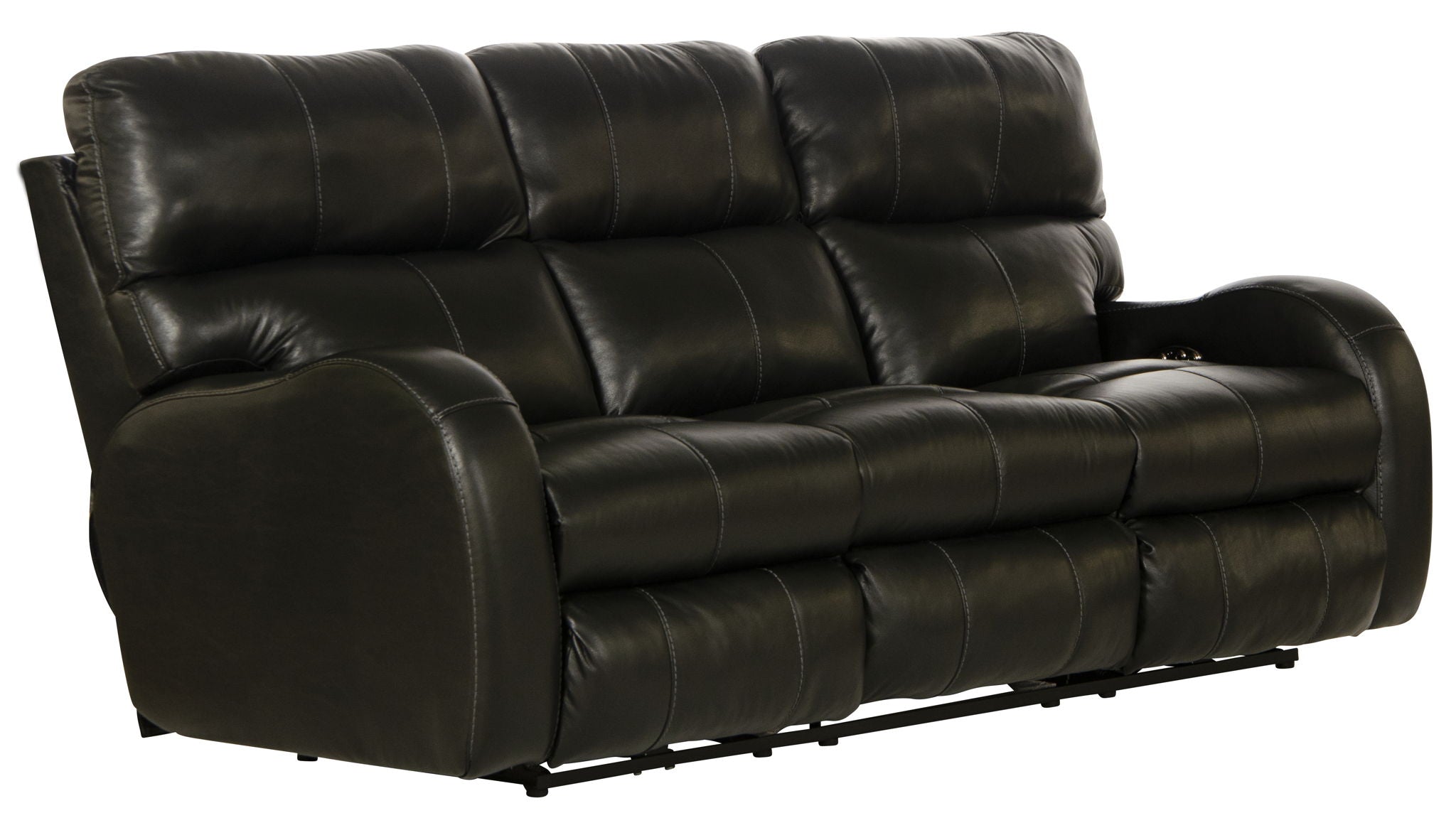 Angelo - Leather Power Reclining Sofa - Black