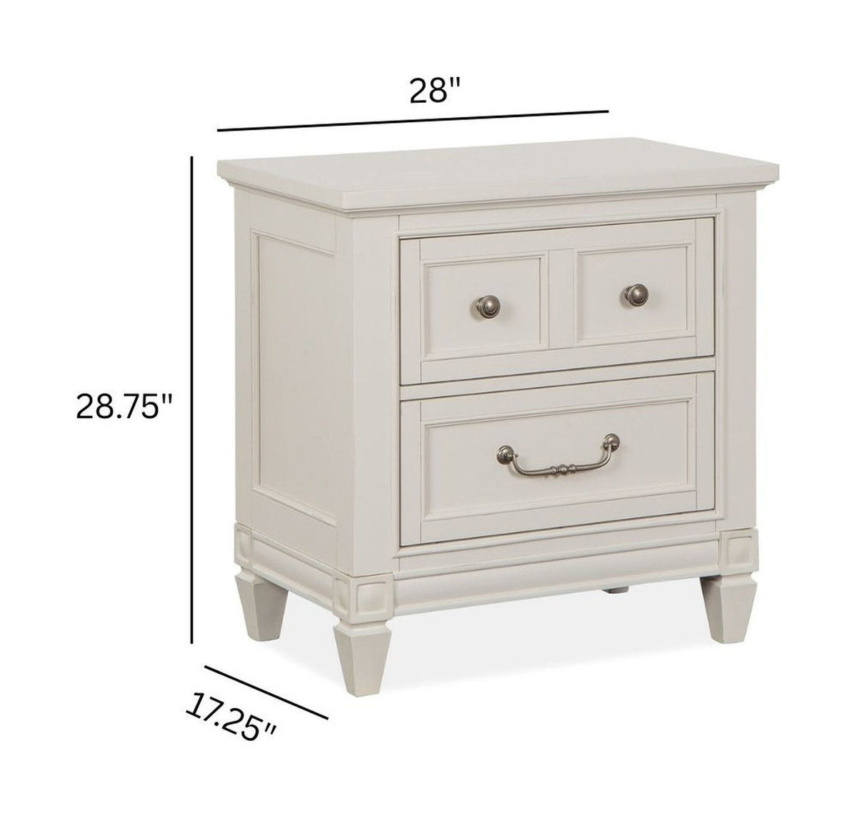 Willowbrook - Drawer Nightstand - Egg Shell White With Slight Rub Through