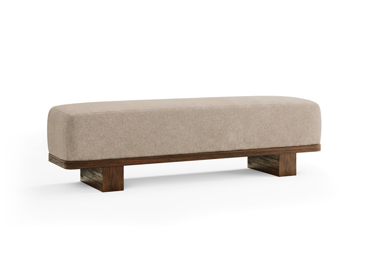 Reena - Upholstered Bench - Rich Brown / Beige