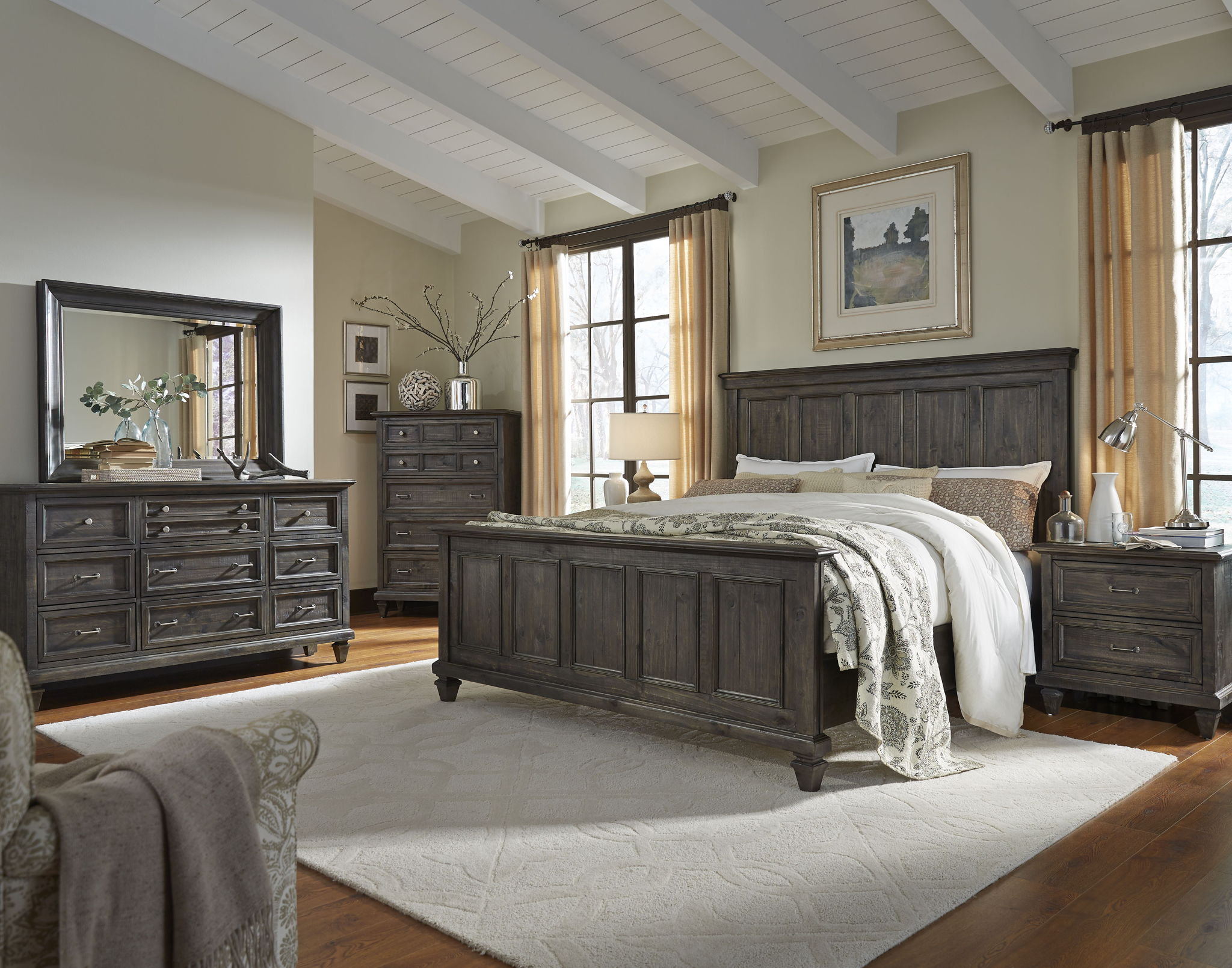 Calistoga - Mirror In Weathered Charcoal - Weathered Charcoal