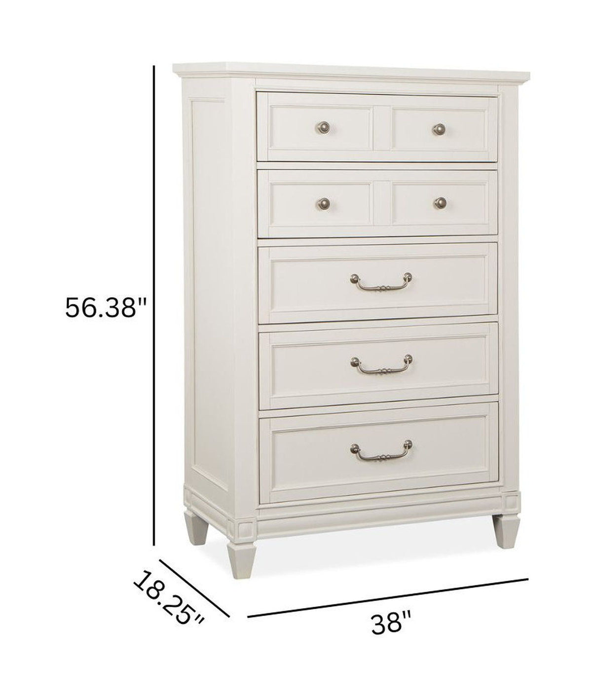 Willowbrook - Drawer Chest - Egg Shell White With Slight Rub Through