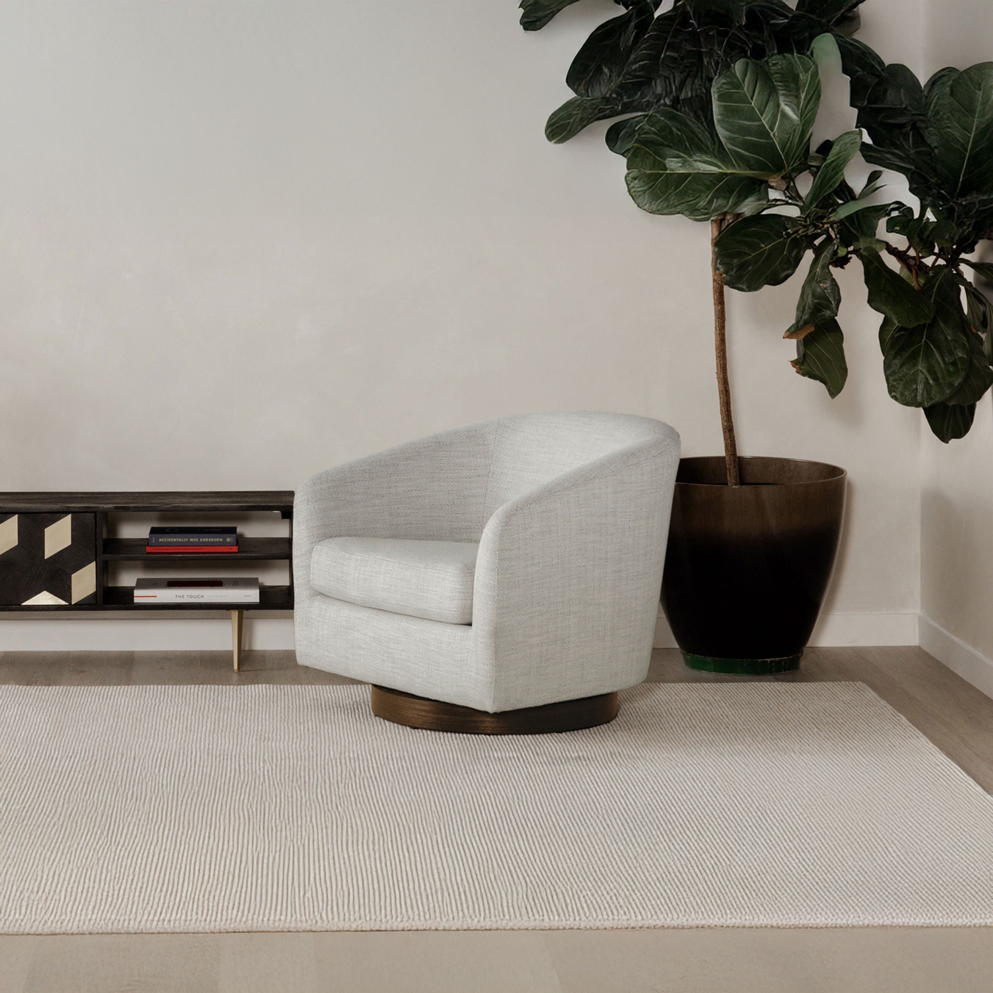 Oscy - Swivel Chair - Splashed White