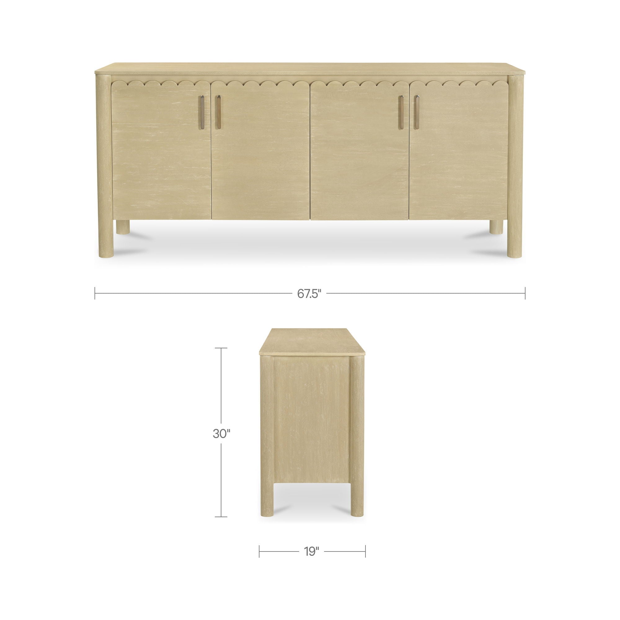 Wiley - 4 Door Sideboard - Natural
