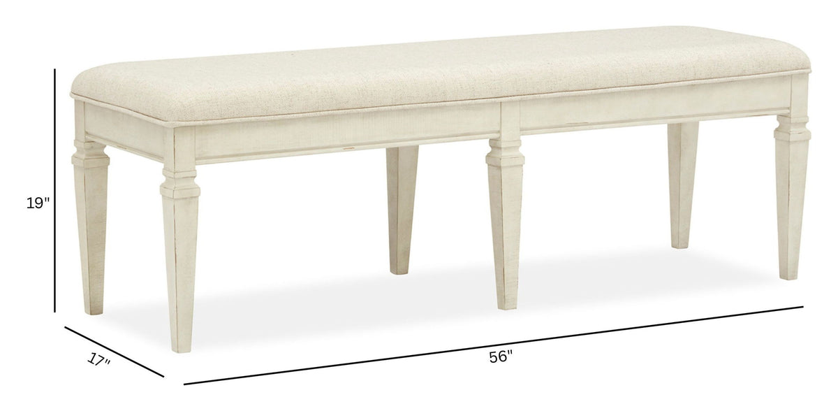 Newport - Bench With Upholstered Seat - Alabaster