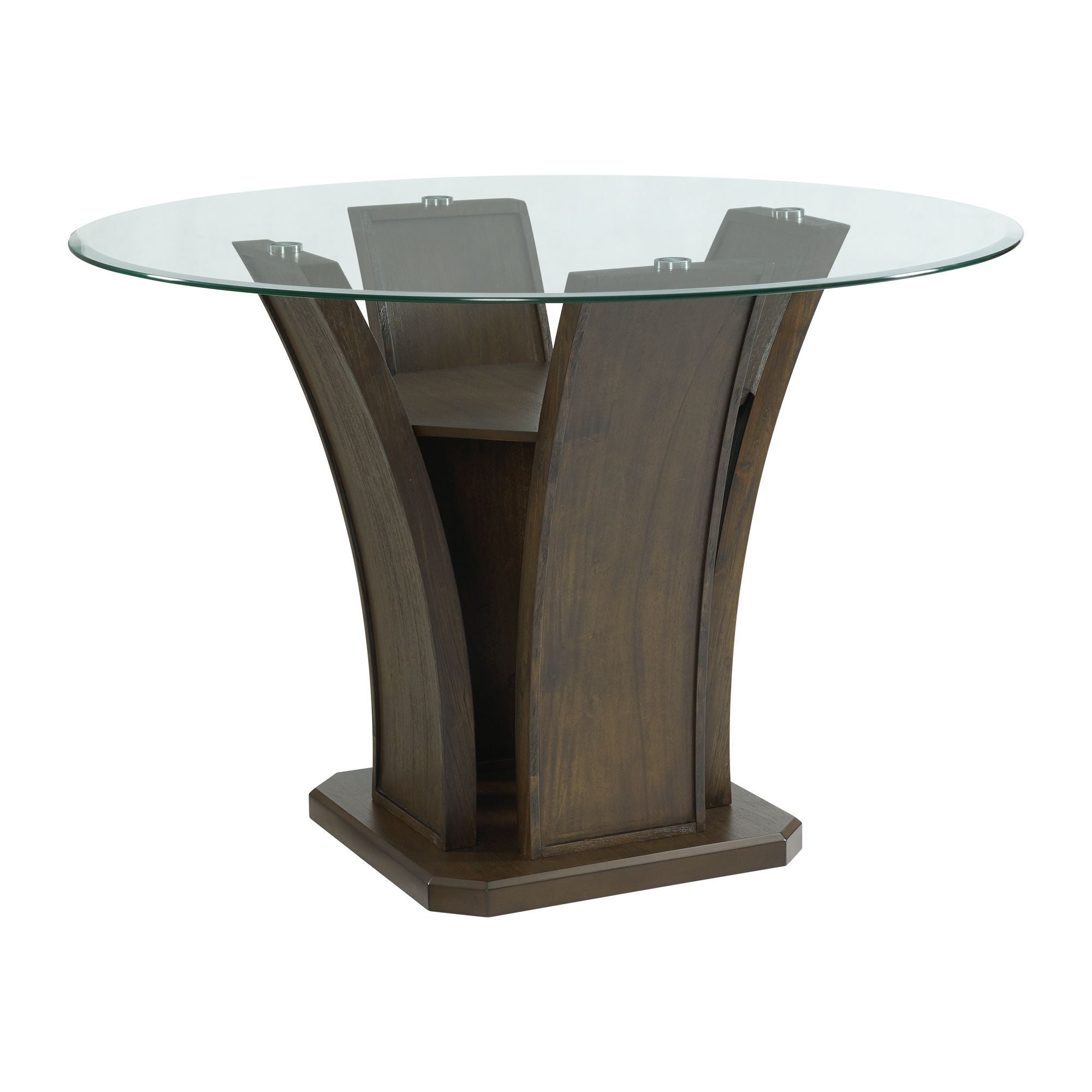 Dapper - 5 Piece Round Counter Height Dining Set (Table And Four Chairs) - Walnut
