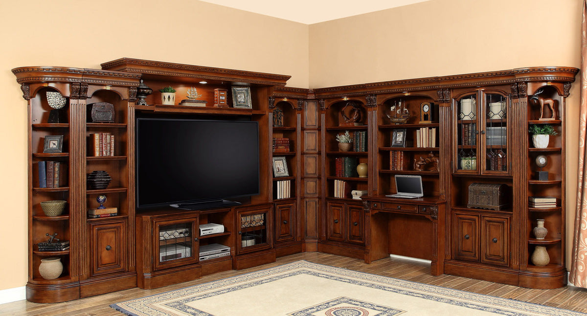 Huntington - Library Desk - Antique Vintage Pecan