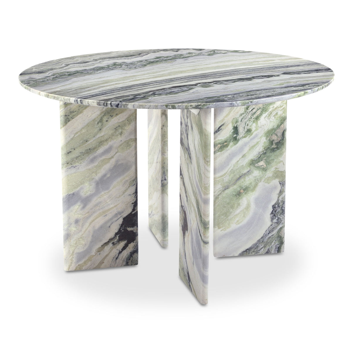 Celia - Round Dining Table - Green / Onyx Marble