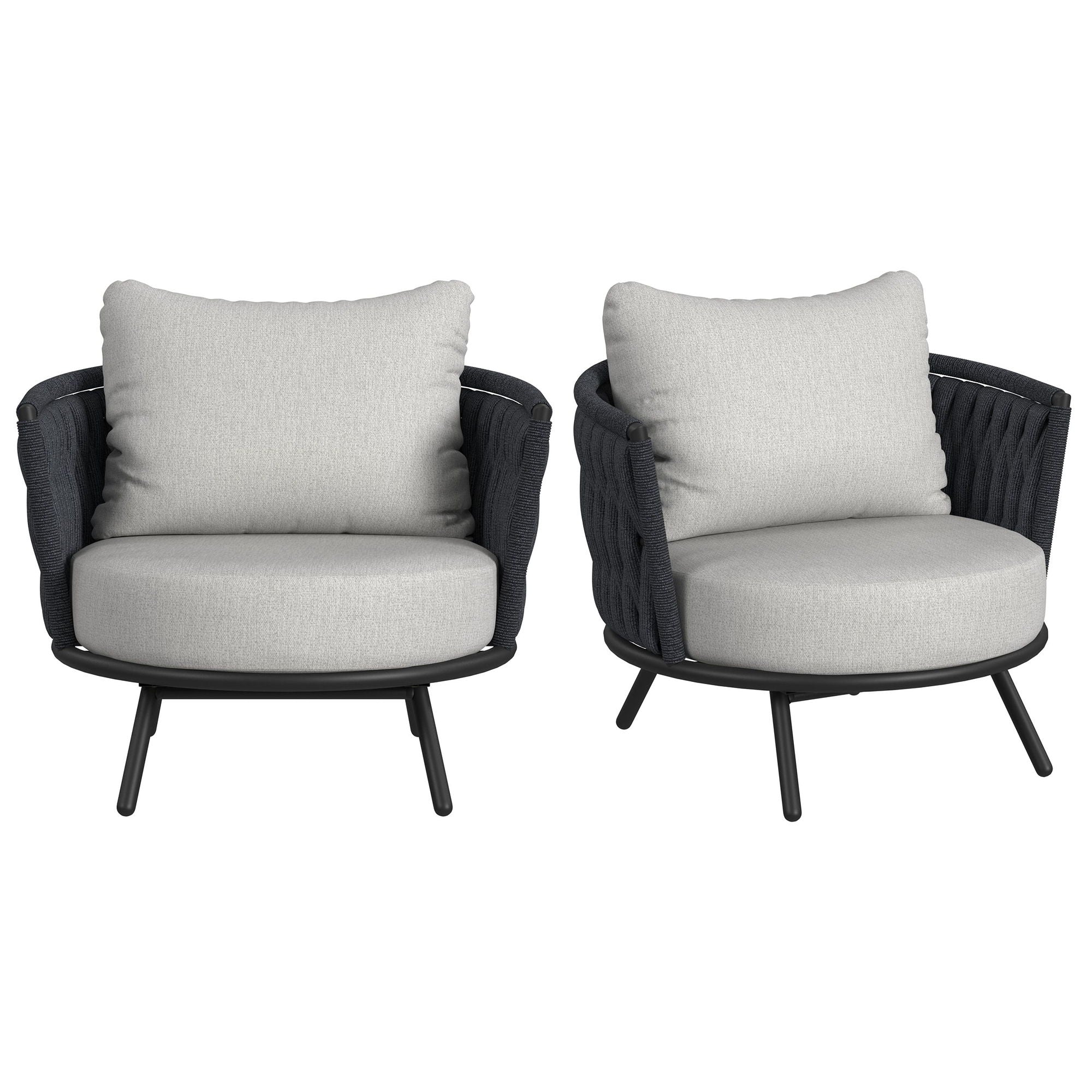 Bali - Chairs With Olefin (Set of 2) - Dark Gray