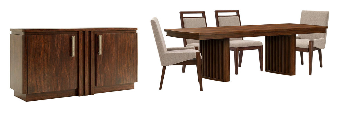 Reena - Extendable Trestle Dining Table Set