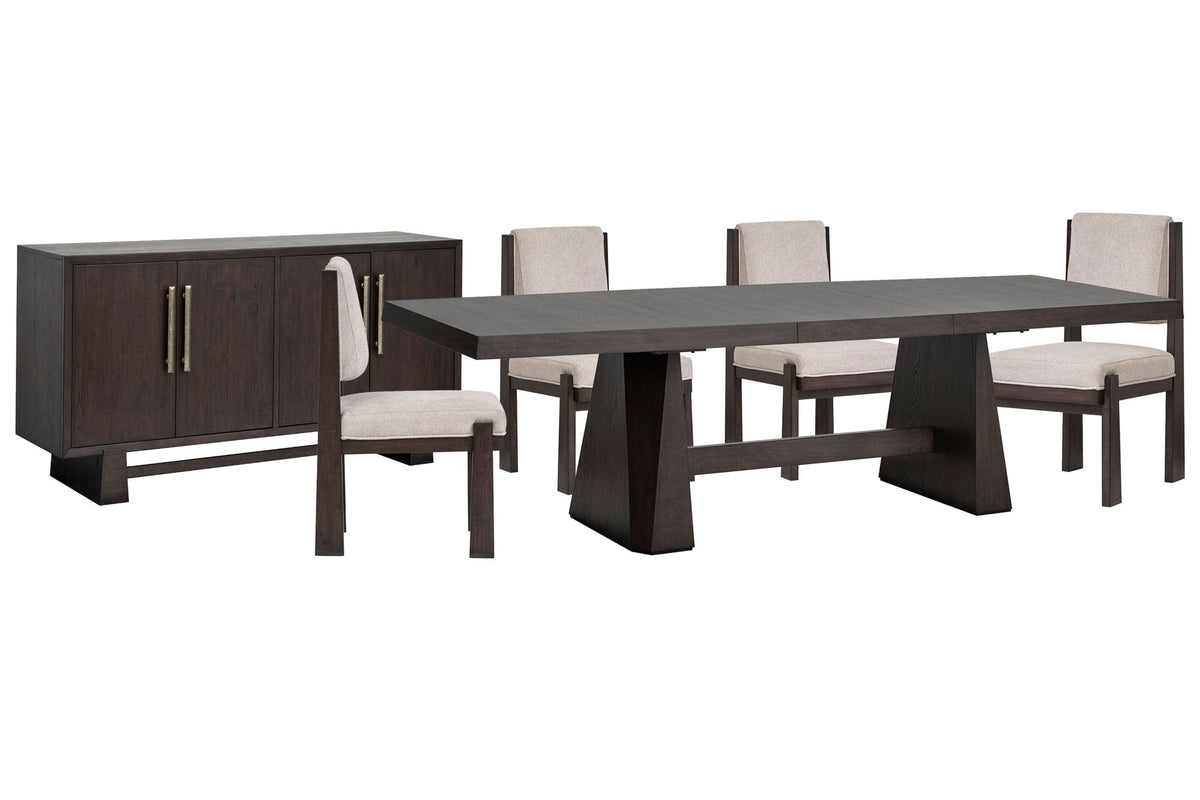 Tauren - 6 Piece Extendable Double Pedestal Dining Table Set