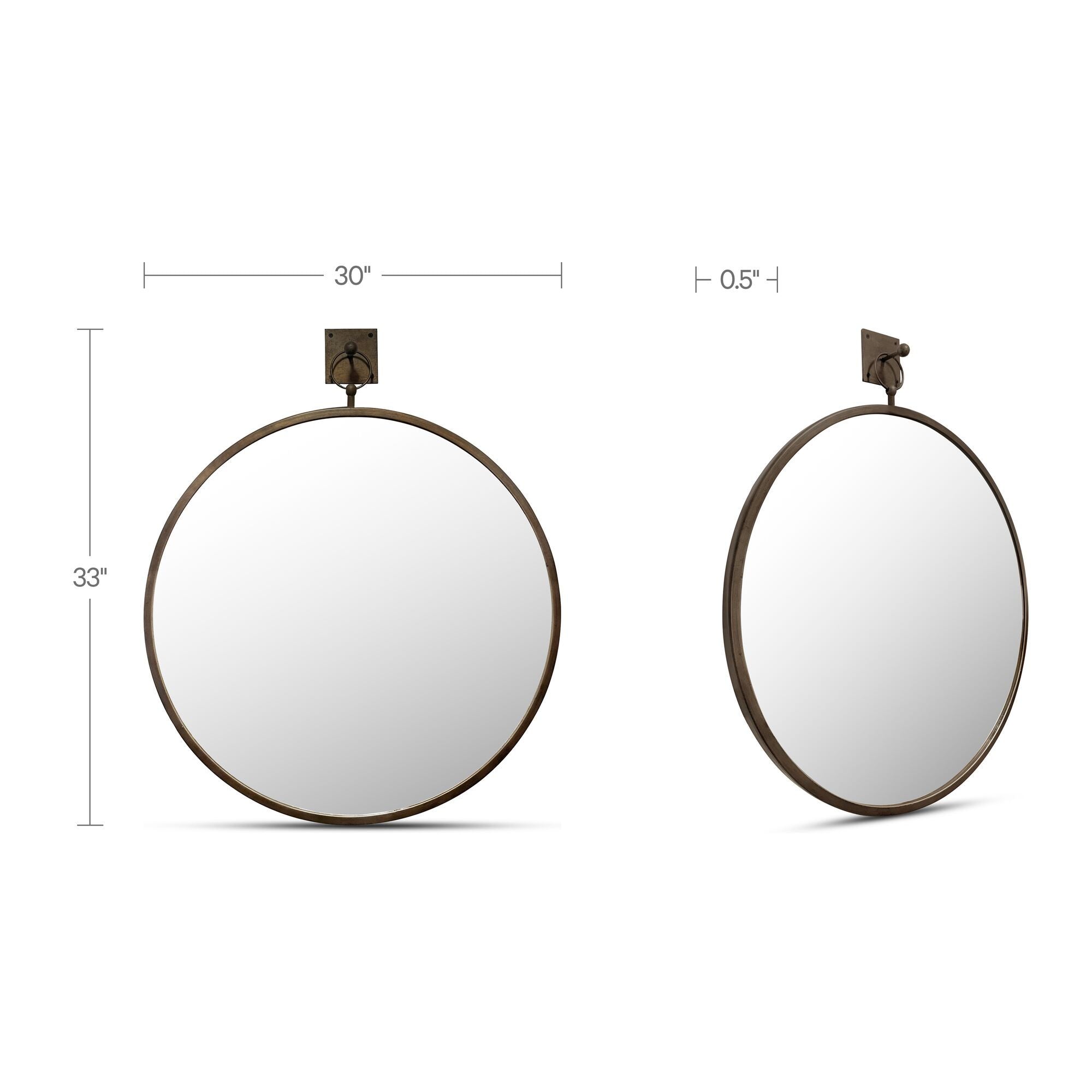Cameo - Mirror - Aged Brass