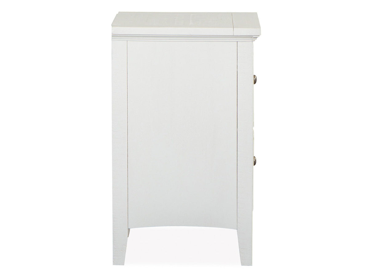 Heron Cove - Small Drawer Nightstand - Chalk White And Dovetail Gray