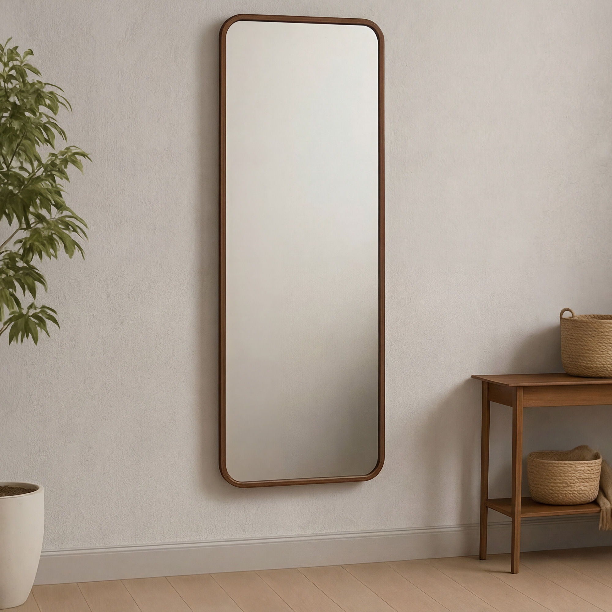 Kai - Floor Mirror - Walnut