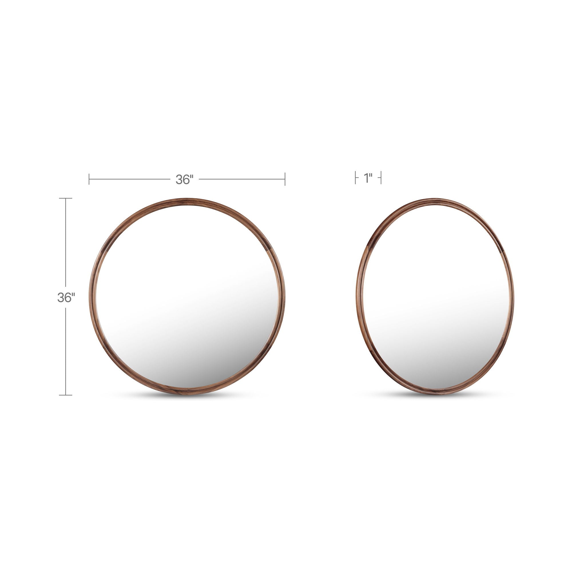 Alcott - Accent Round Mirror Small - Walnut