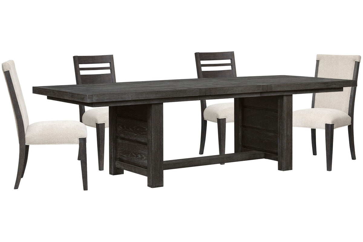 Plum Creek - 5 Piece Extendable Trestle Dining Table Set