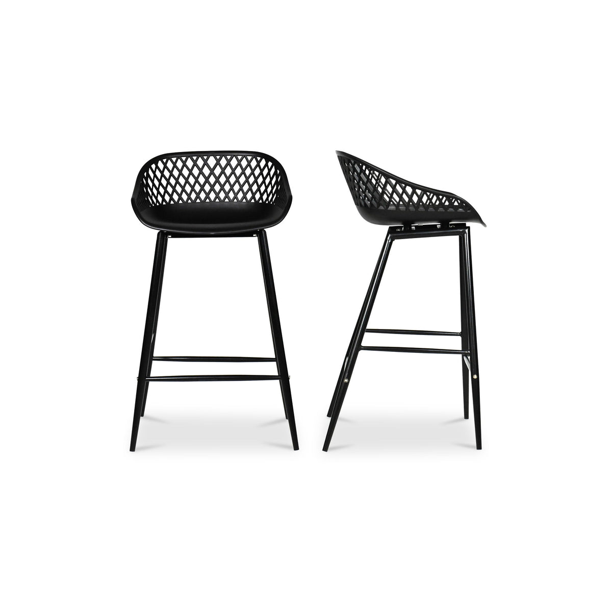 Piazza - Outdoor Counter Stool (Set of 2) - Black