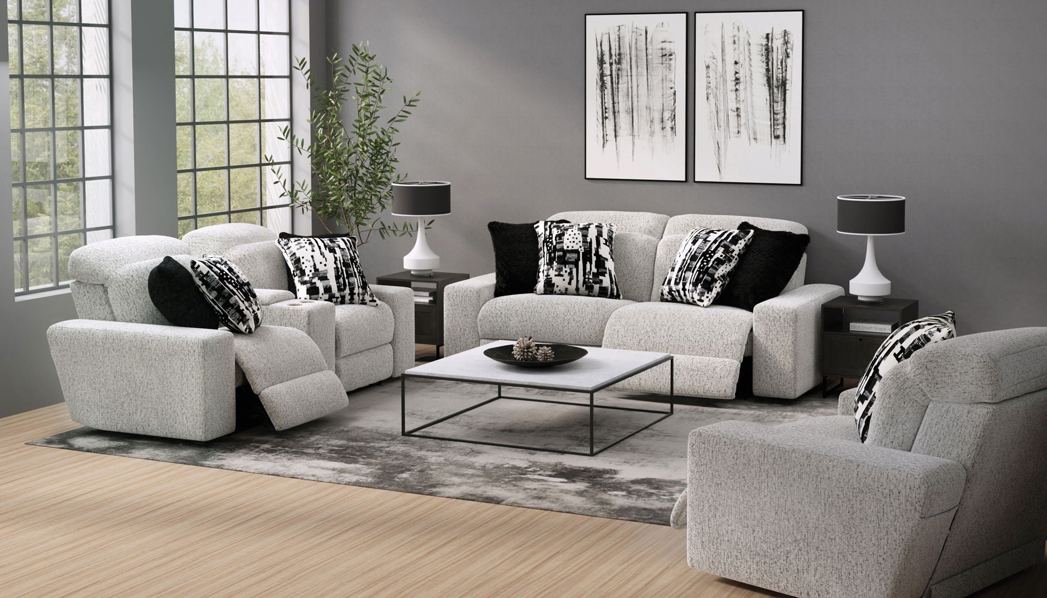 Darby - Power Adjustable Headrest Power Reclining Console Loveseat