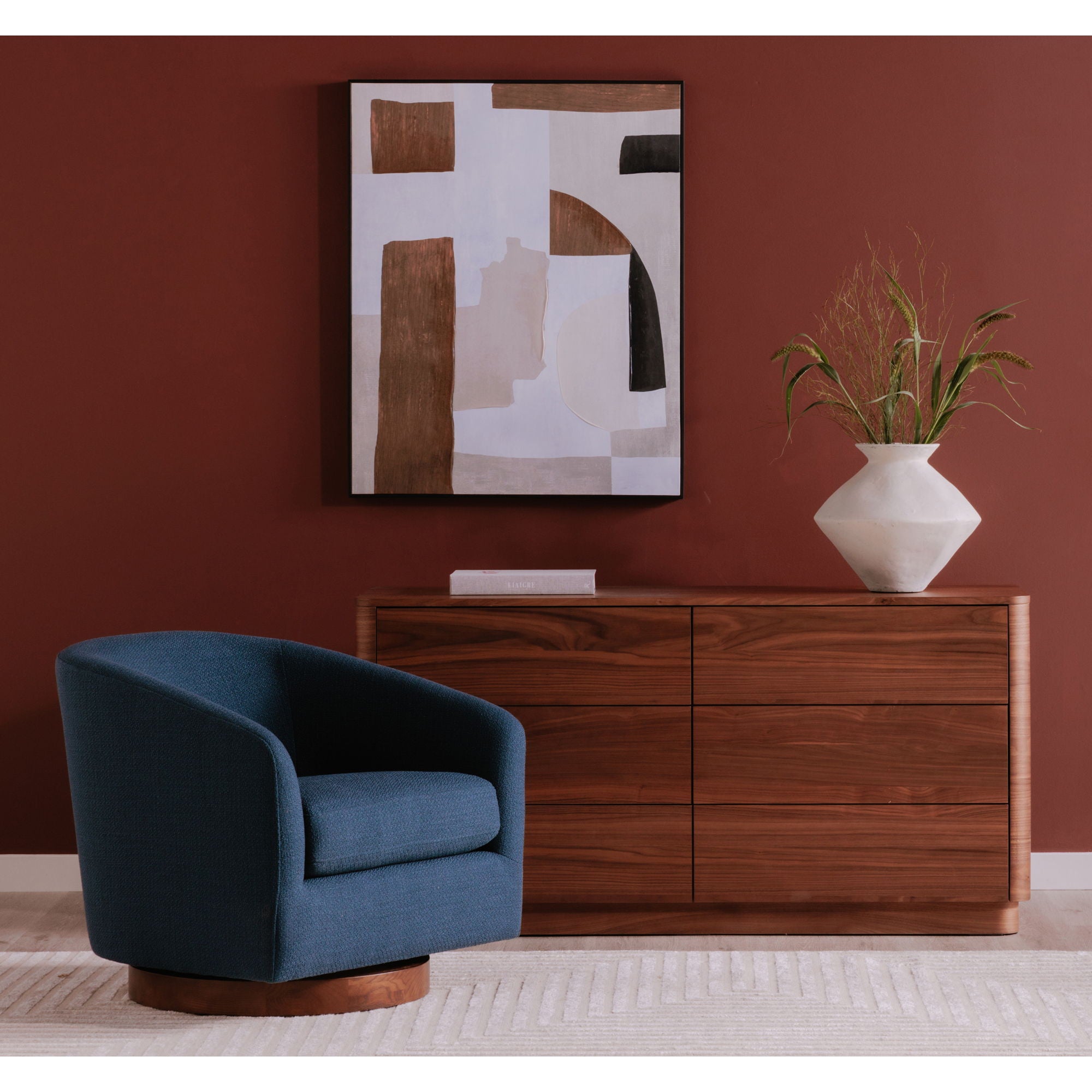 Oscy - Swivel Chair - Dark Atlantic