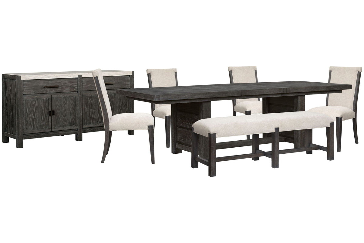 Plum Creek - 7 Piece Extendable Trestle Dining Table Set