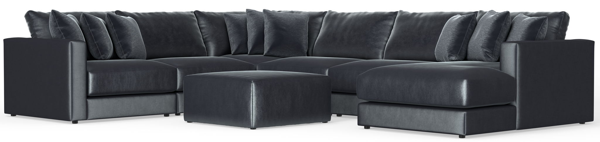 Remington - Modular Sofa And Cocktail Ottoman - Slate