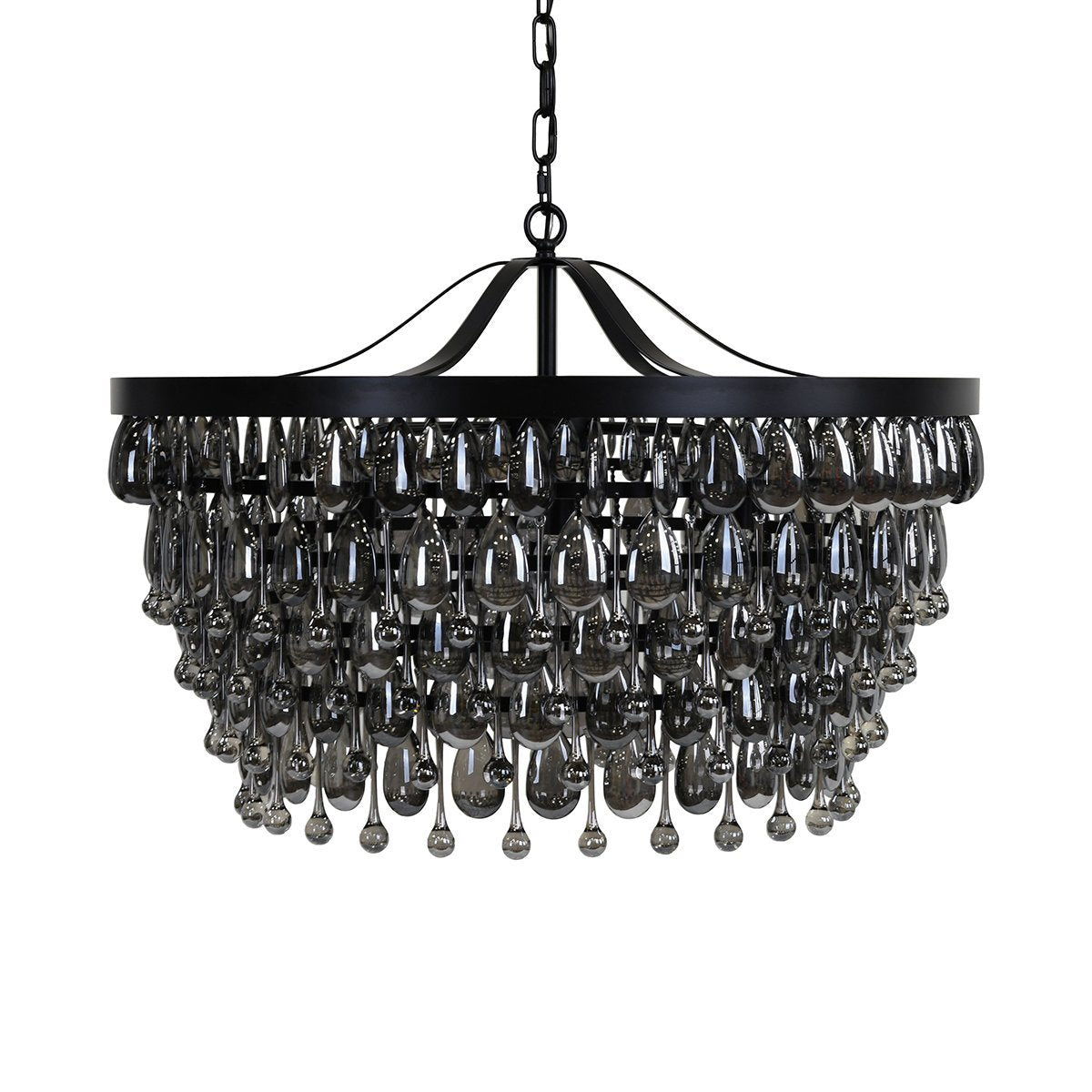 Renata - Glass Round Chandelier - Black