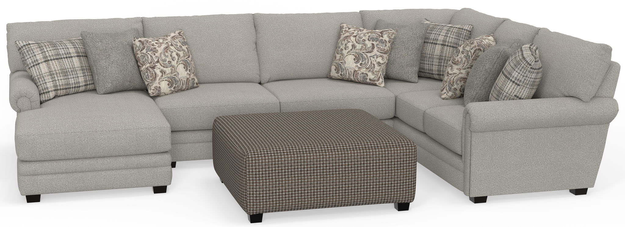 Livingston - Sectional With Comfort Coil Seating, 40" Cocktail Ottoman And Accent Pillows Included