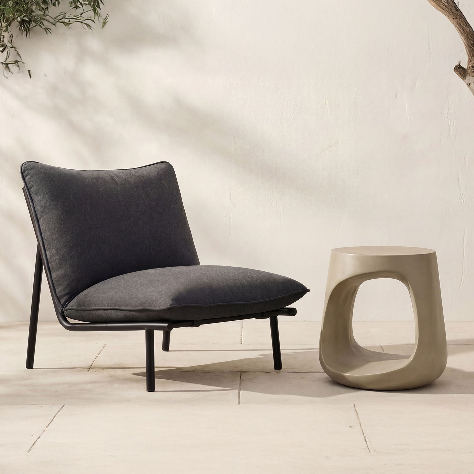 Rothko - Outdoor Stool - Cream