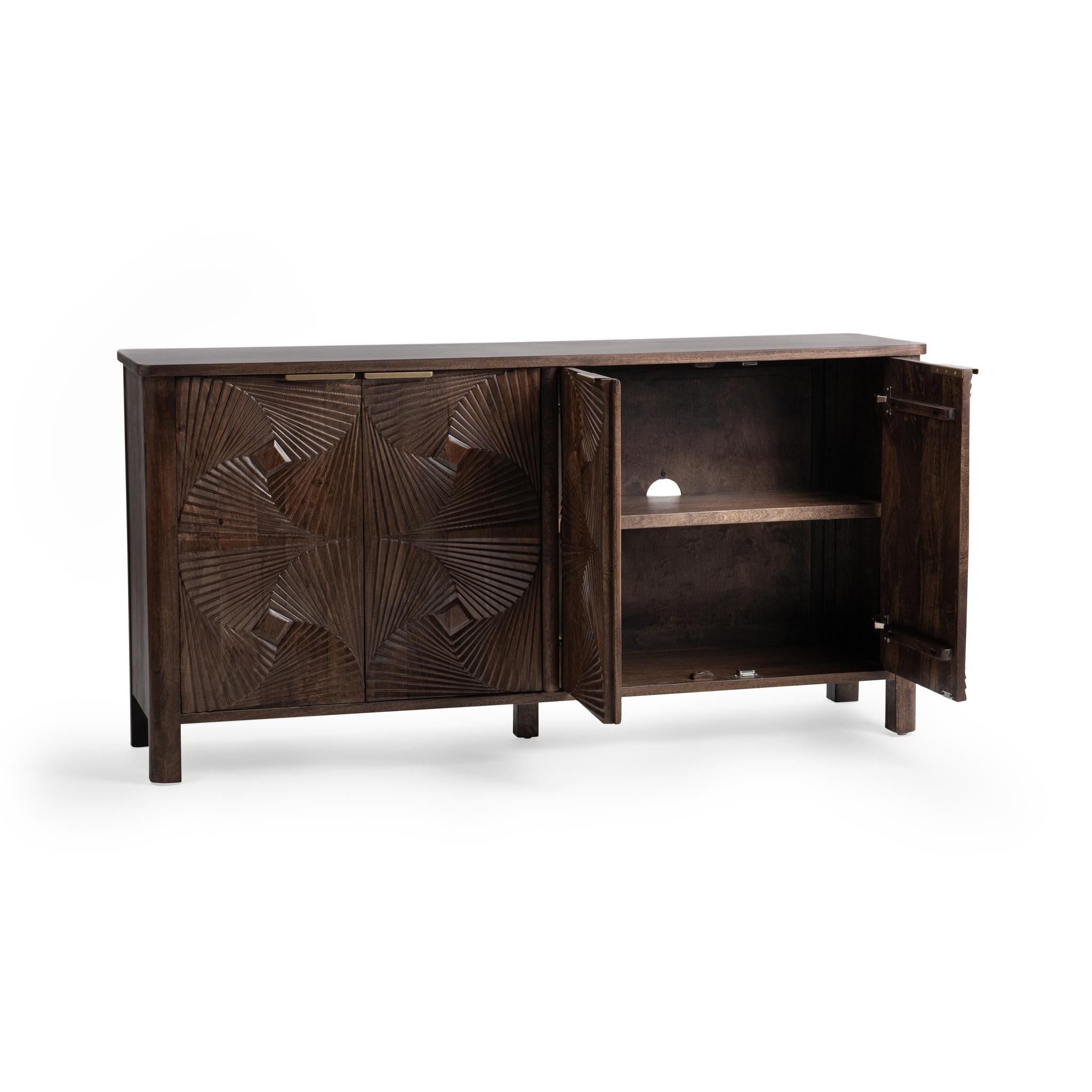 Lina - 4 Door Cabinet - Kona Brown
