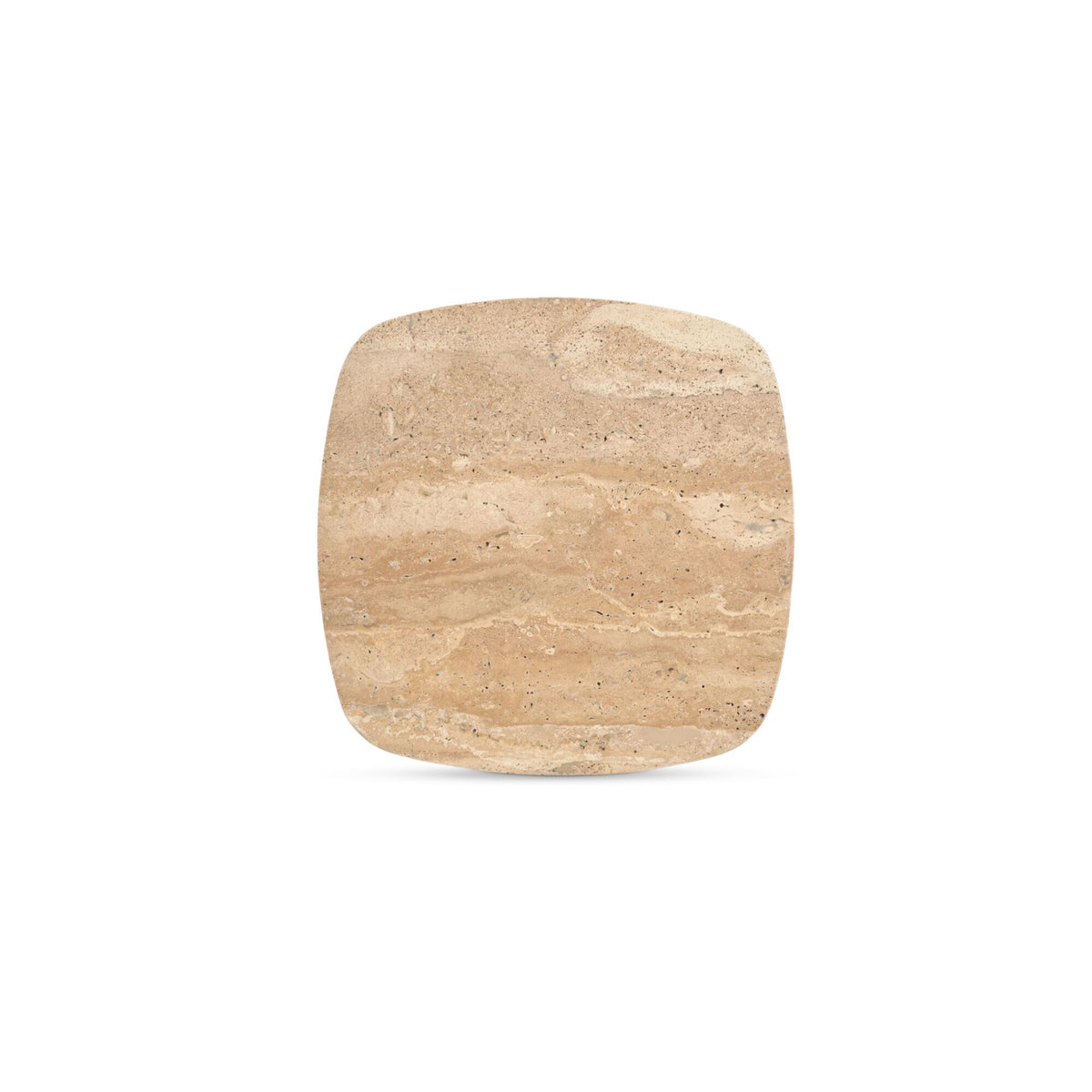 Caro - Side Table Travertine - Beige / Dark Gray