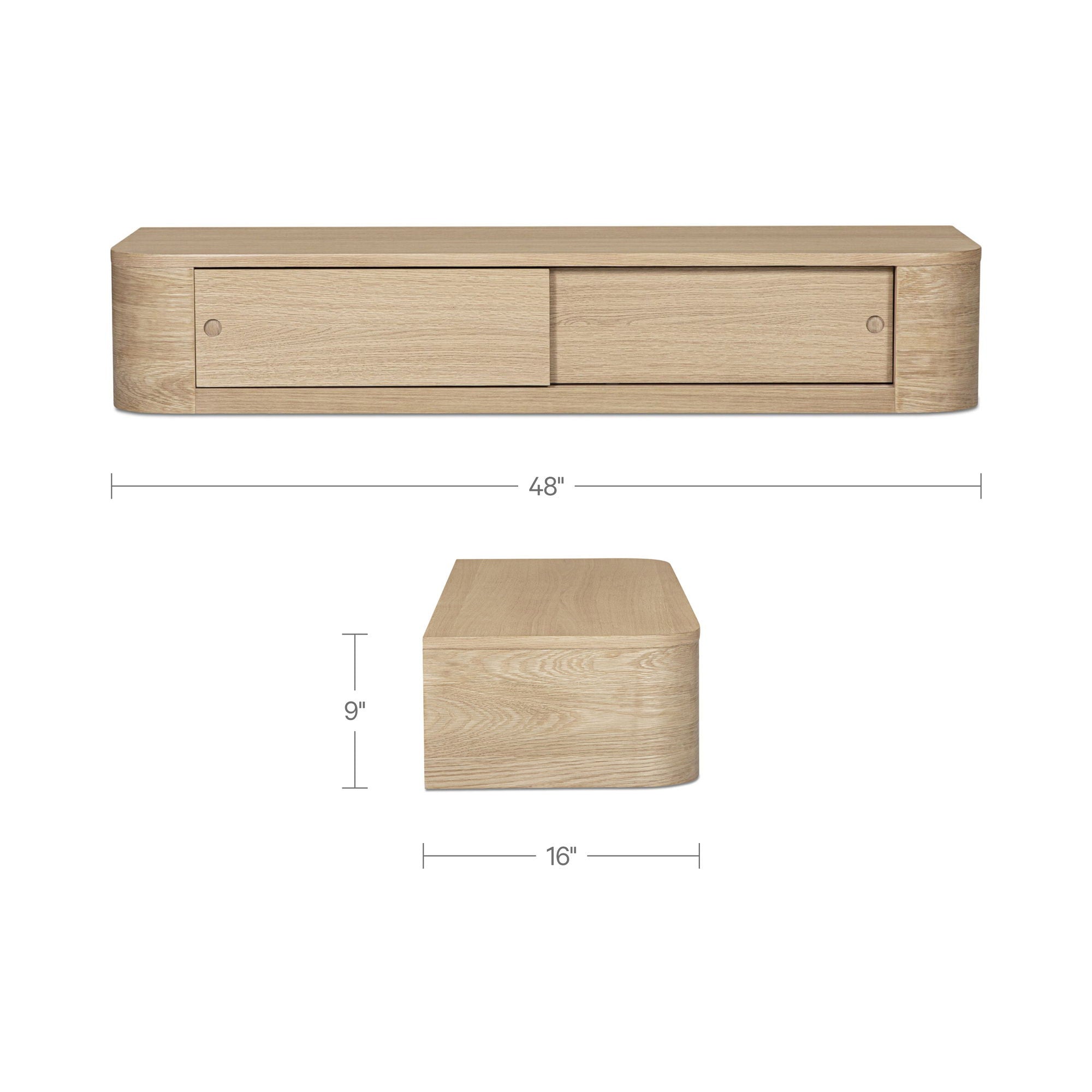 Round - Off Floating Console Table - Natural