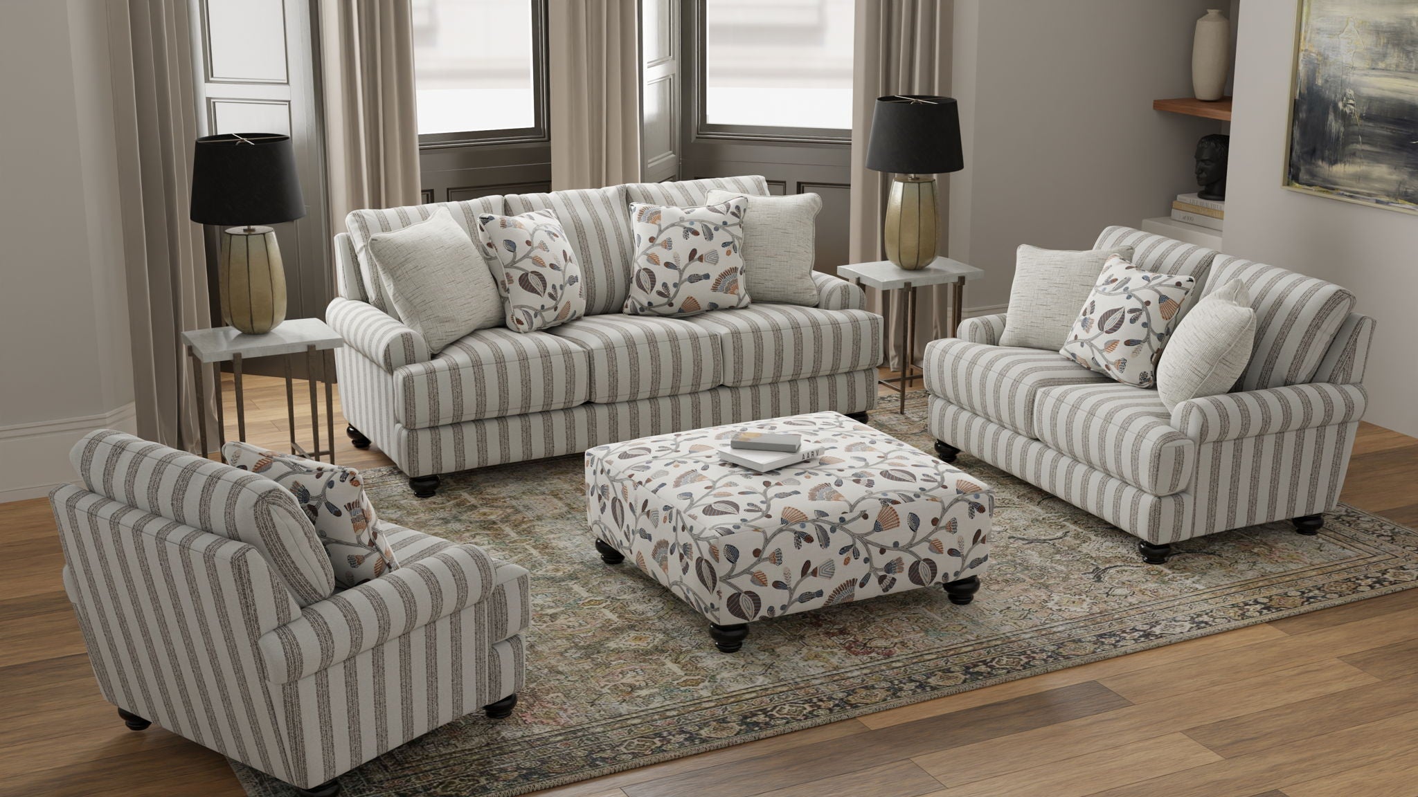Marley - Cocktail Ottoman - Beige