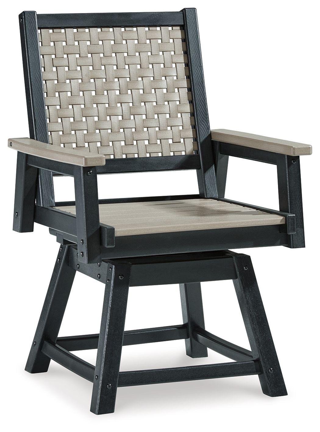 Mount Valley - Swivel Chair (Set of 2) - Black / Driftwood