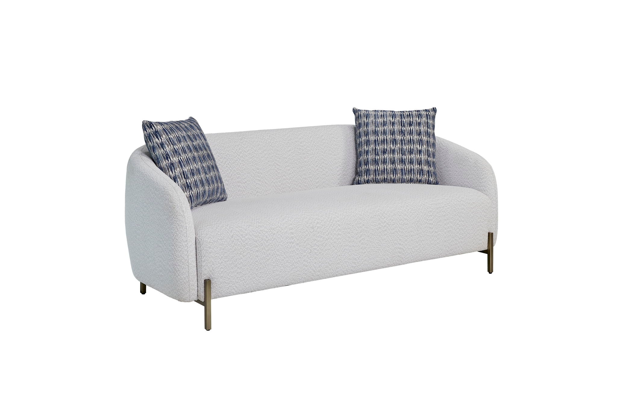 Elure - Dreamy Rounded Sofa - Pearl Silver
